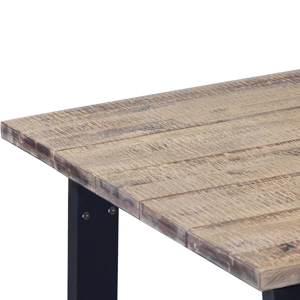 Industrial Rustic Bar Table - 66.9x35.4 Inch Solid Acacia Wood Dining Table with Sturdy Metal Frame | Fast Shipping | Perfect for Kitchen, Living Room, Breakfast Nook & Party Entertaining
