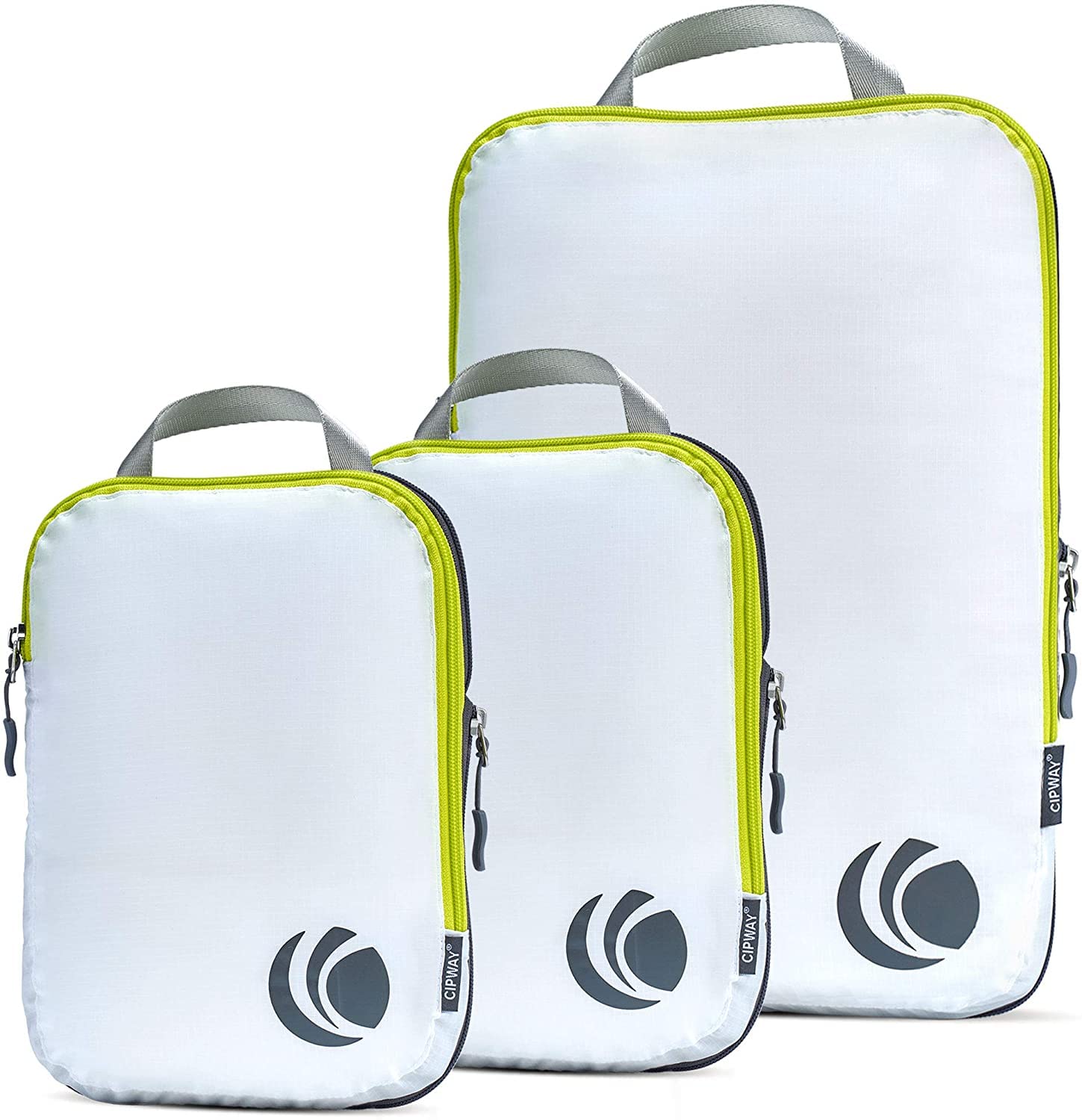 Ultralight Expandable Travel Packing Cubes Set (3-Piece) - Compression Organizers for Carry-On Luggage - Perfect for Business Trips & Vacation Packing - White