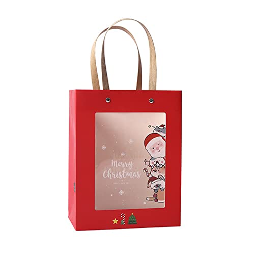 12 Pack Christmas Gift Bags - Reusable Tote Bags with Handles for Grocery Shopping, Holiday Gifts & Party Favors - Perfect for Christmas Presents, Retail Packaging & Eco-Friendly Shopping