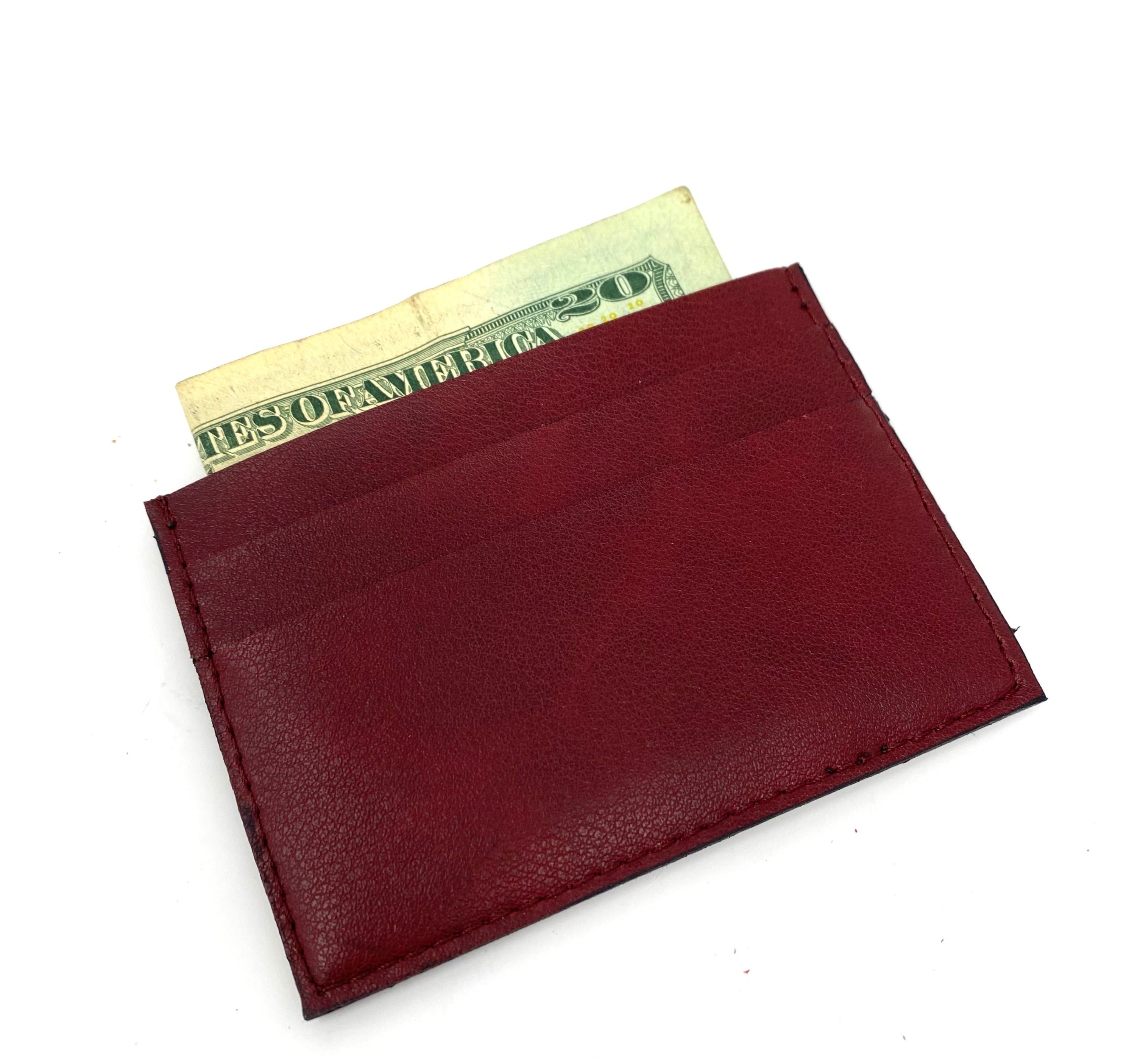 Novacas Genuine Leather Boris Cardholder Wallet in Bordeaux - Slim RFID Blocking Credit Card Holder for Men & Women - Perfect for Travel, Business, and Everyday Use
