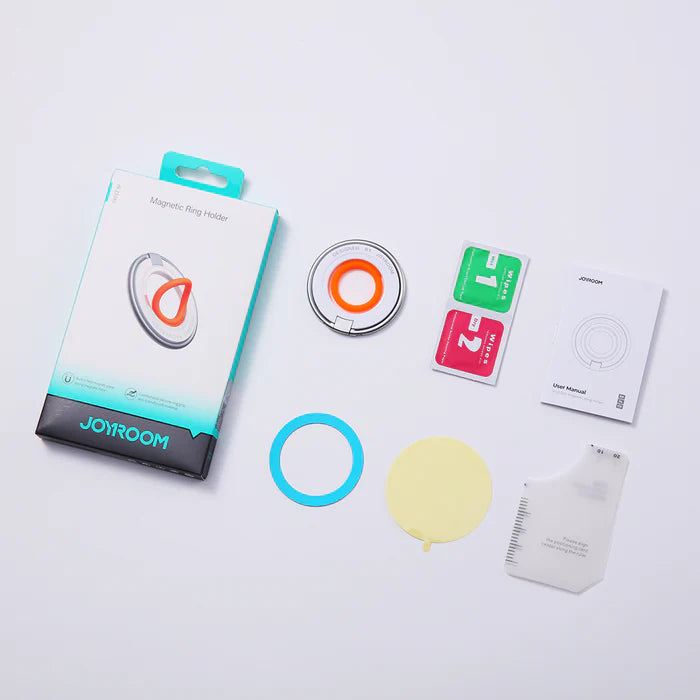 JoyRoom Magnetic Phone Ring Holder - 360° Rotatable & Strong Adhesive Grip for iPhone, Samsung, Smartphones - Perfect for Hands-Free Viewing, Gaming, and Taking Selfies