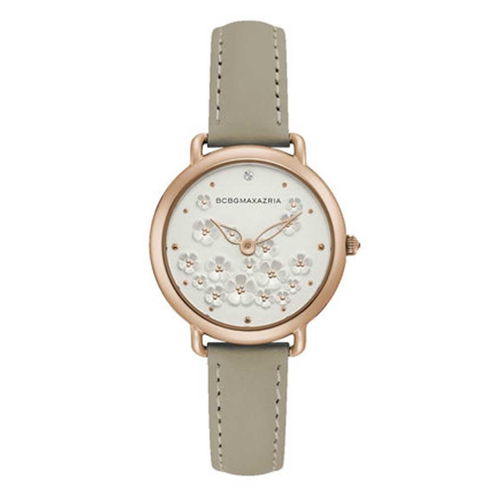 BCBGMAXAZRIA Women's Quartz Rose Gold Stainless Steel Watch with Green Leather Strap BG50676003 - Perfect for Office, Party & Everyday Wear