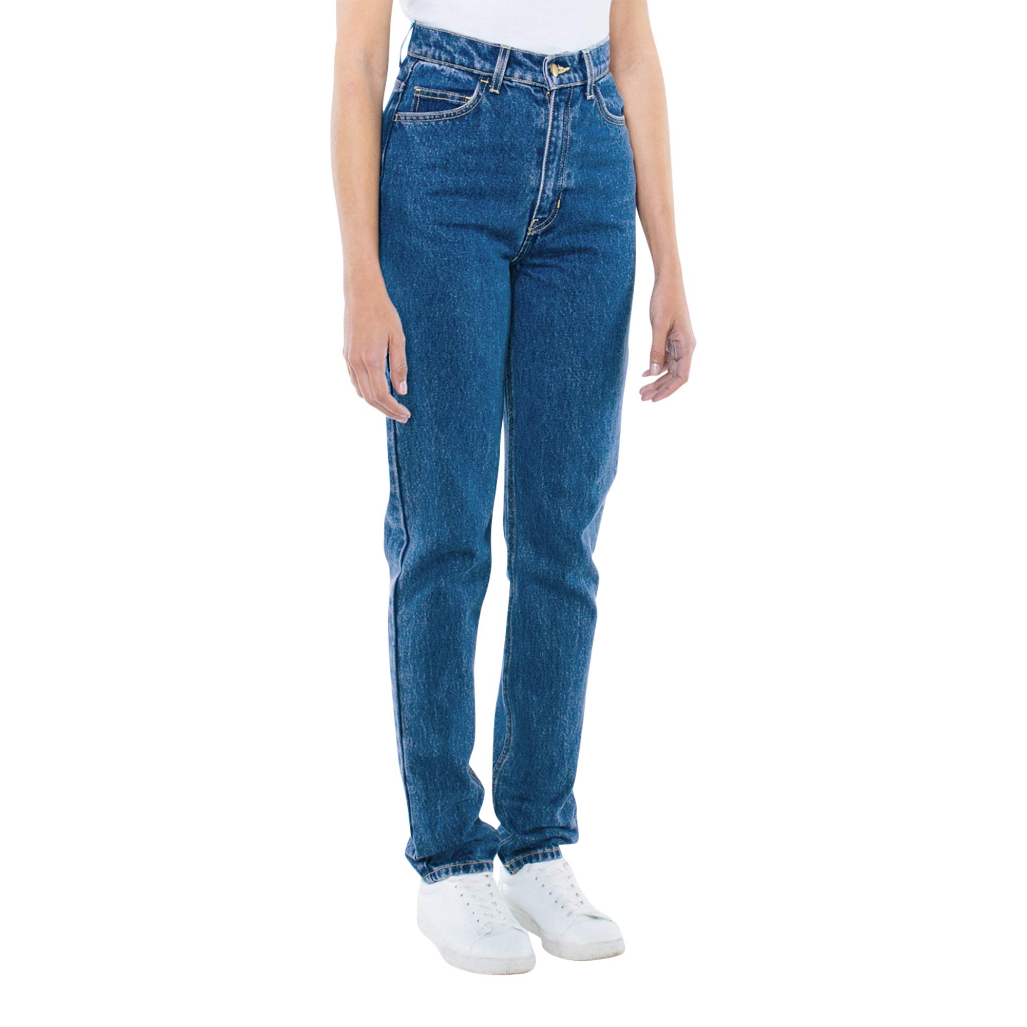 American Apparel Women's High-Waist Jeans - Slim Fit Stretch Denim Pants for Casual Wear & Everyday Outfits