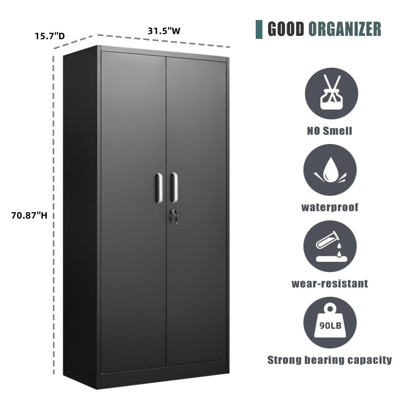 Heavy Duty Metal Storage Cabinet with Adjustable Shelves - 71