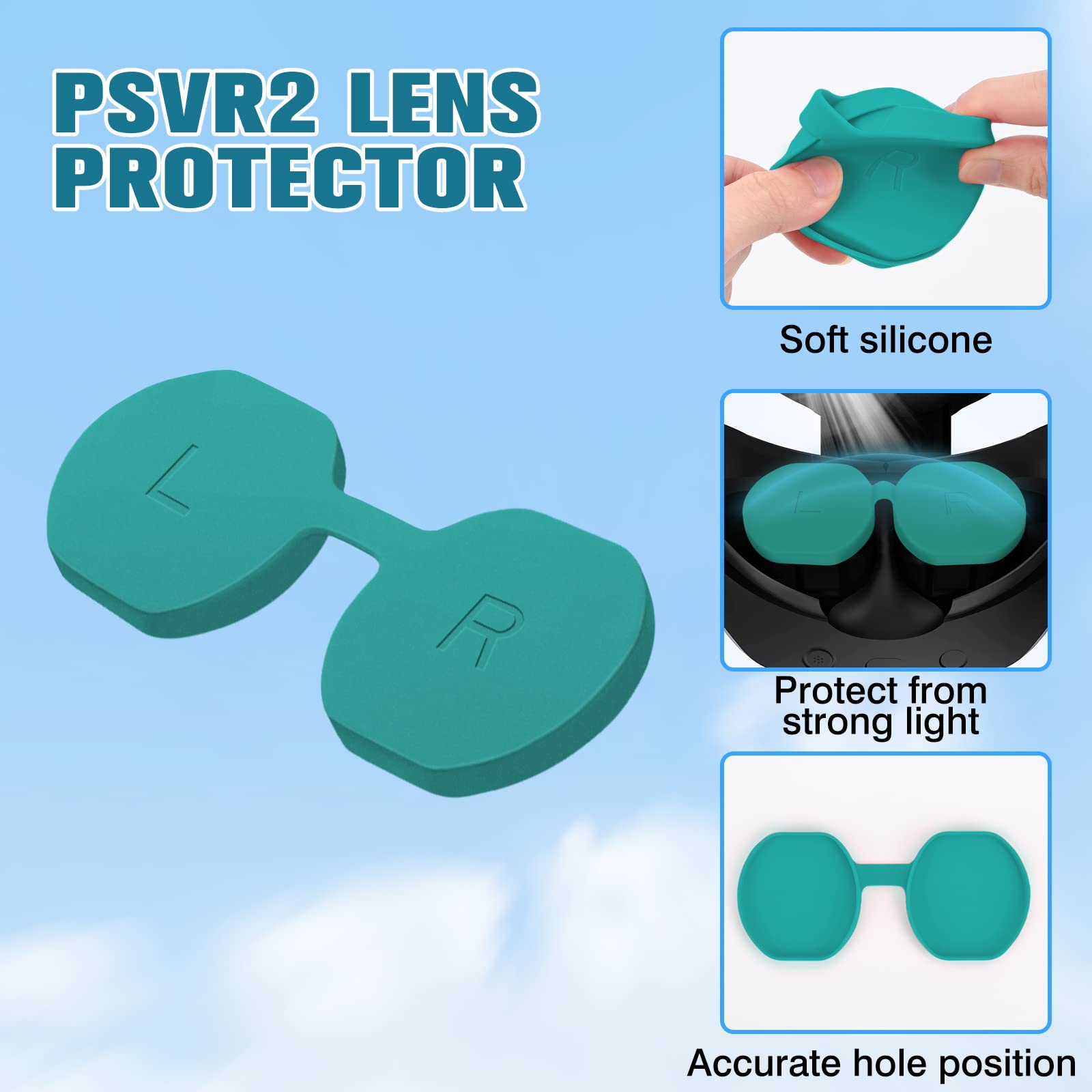 PS VR2 Silicone Lens Protector - Anti-Scratch, Dust Proof & Washable Cover - Lightweight Protective Case for PlayStation VR2 Headset Glasses Accessories (Green) - Perfect for Gaming Sessions & VR Headset Protection
