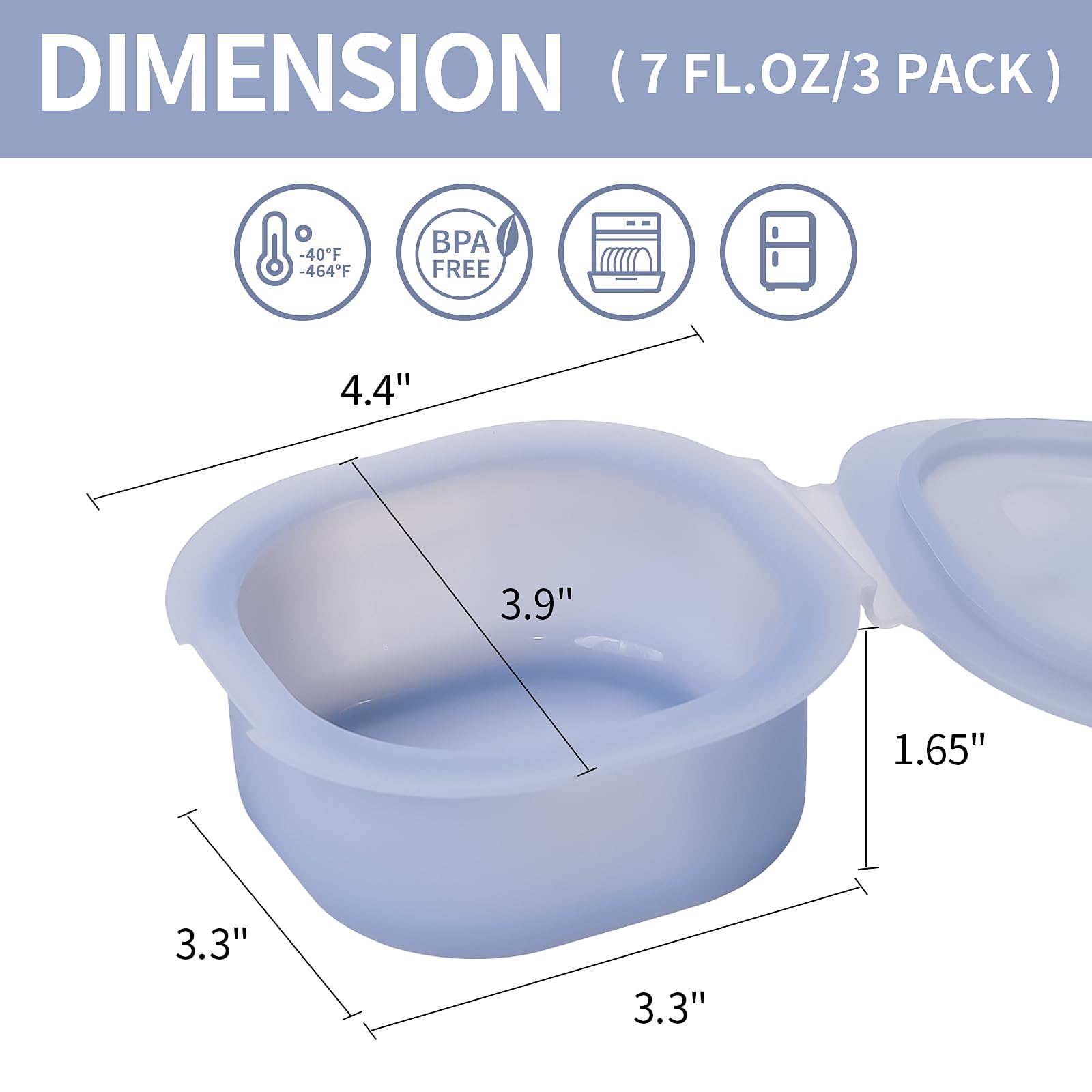 3-Pack Nonstick Silicone Square Egg Molds with Lid for Air Fryer - Perfect for Square Breakfast Eggs, Meal Prep & Healthy Cooking (Blue)