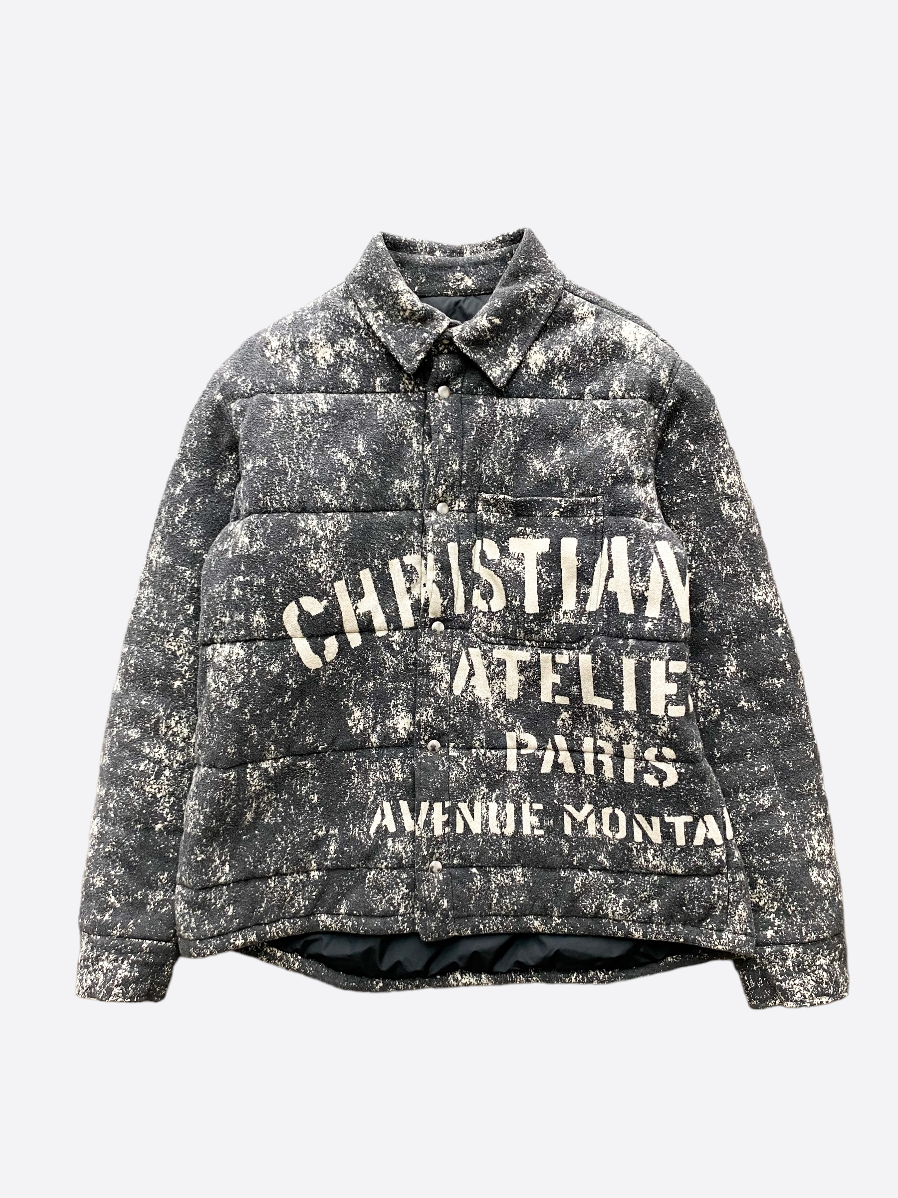 Dior Grey Atelier Trucker Jacket for Men - Vintage Denim Jacket with Signature Logo - Perfect for Casual Outfits, Streetwear & Night Out