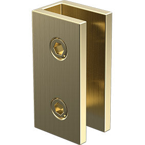 Premium Brushed Brass & Satin Gold Wall Bracket for Frameless Shower Screen Glass - Heavy Duty Bathroom Hardware for Modern Shower Enclosures