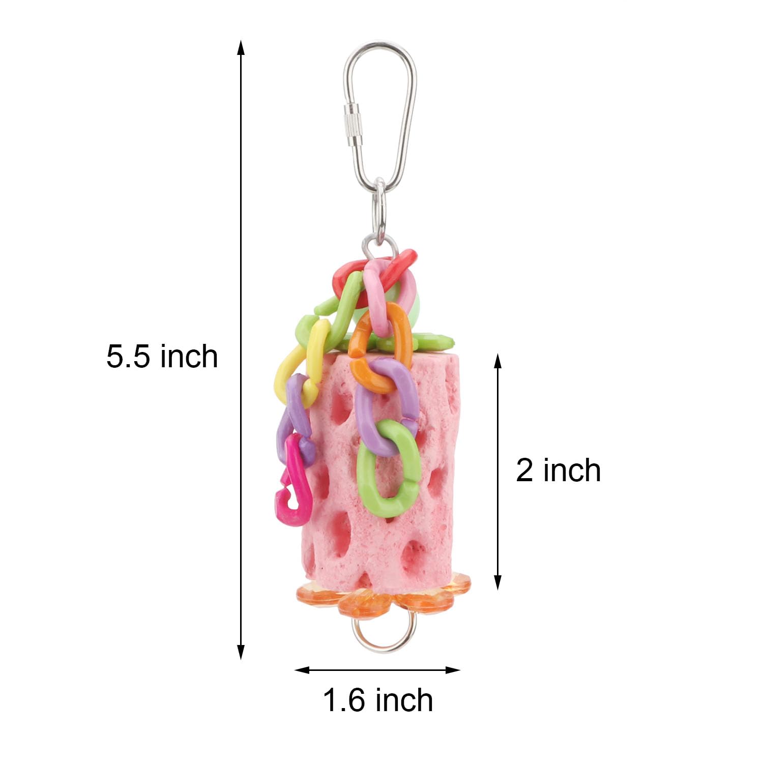 Wontee Bird Chewing Toys - Natural Beak Grinding Stone with Calcium for Parakeets, Budgies, Cockatiels, Conures & Senegal Parrots - Healthy Bird Treats for Beak Care (Random Color) - Perfect for Cage Enrichment & Playtime