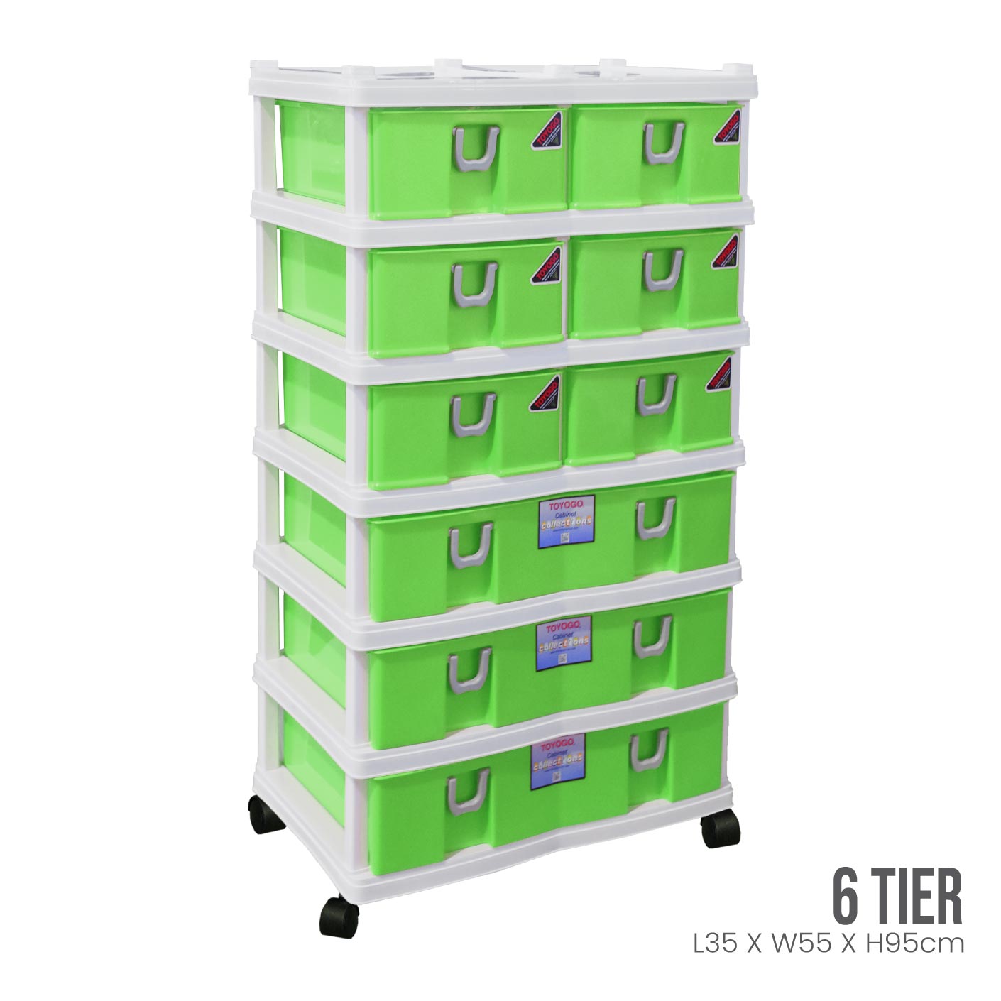 6-Tier Twin Cabinet with 9 Drawers - Space-Saving Storage Solution for Bedroom, Closet, or Office Organization (Model 912 6)