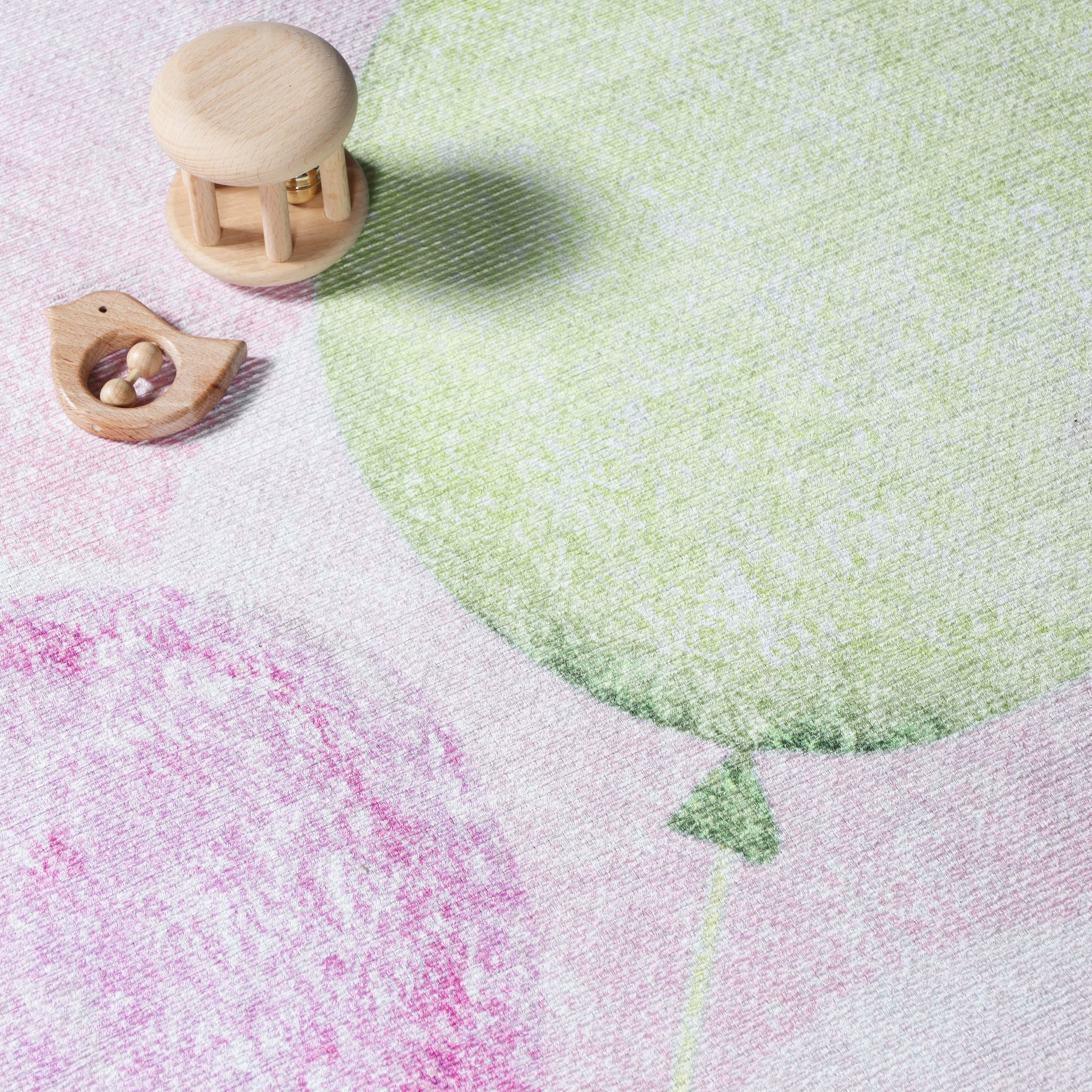 Vibrant Elephant Non-Slip Kids Playroom Rug - Soft & Safe Floor Mat for Nursery, Bedroom, and Play Areas