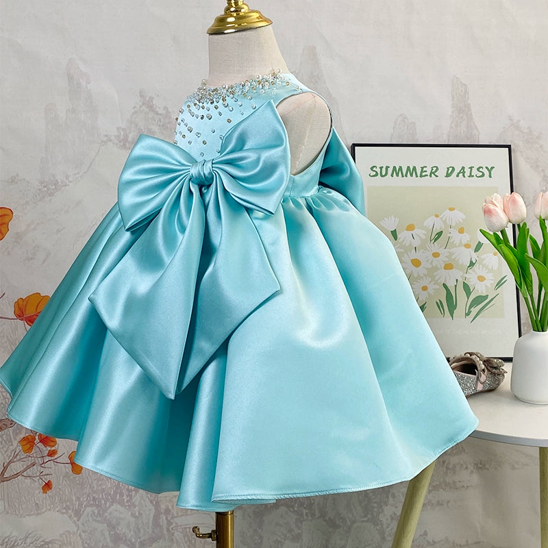Adorable Baby Girl New Year Bow Dress - Toddler Pageant Birthday Princess Gown for Special Occasions | Perfect for Holidays, Photoshoots & Celebrations