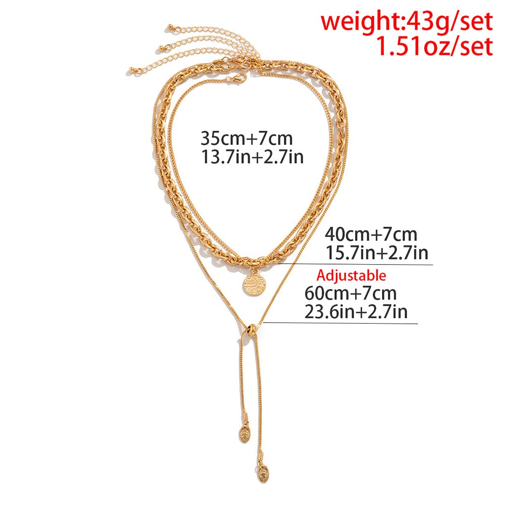 Gold Coin Necklace for Women - Silver Layered Coin Choker with Long Tassel Pendant - Elegant Layering Chain Jewelry - Perfect for Casual Wear, Parties & Special Occasions