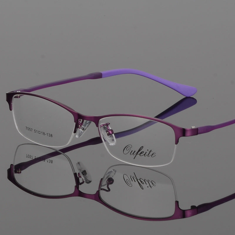 Bclear Women's Eyeglasses - Ultra Light Metal Alloy Half Rim Frame with TR90 Temple Legs | Stylish Reading Glasses for Work, Study & Everyday Wear