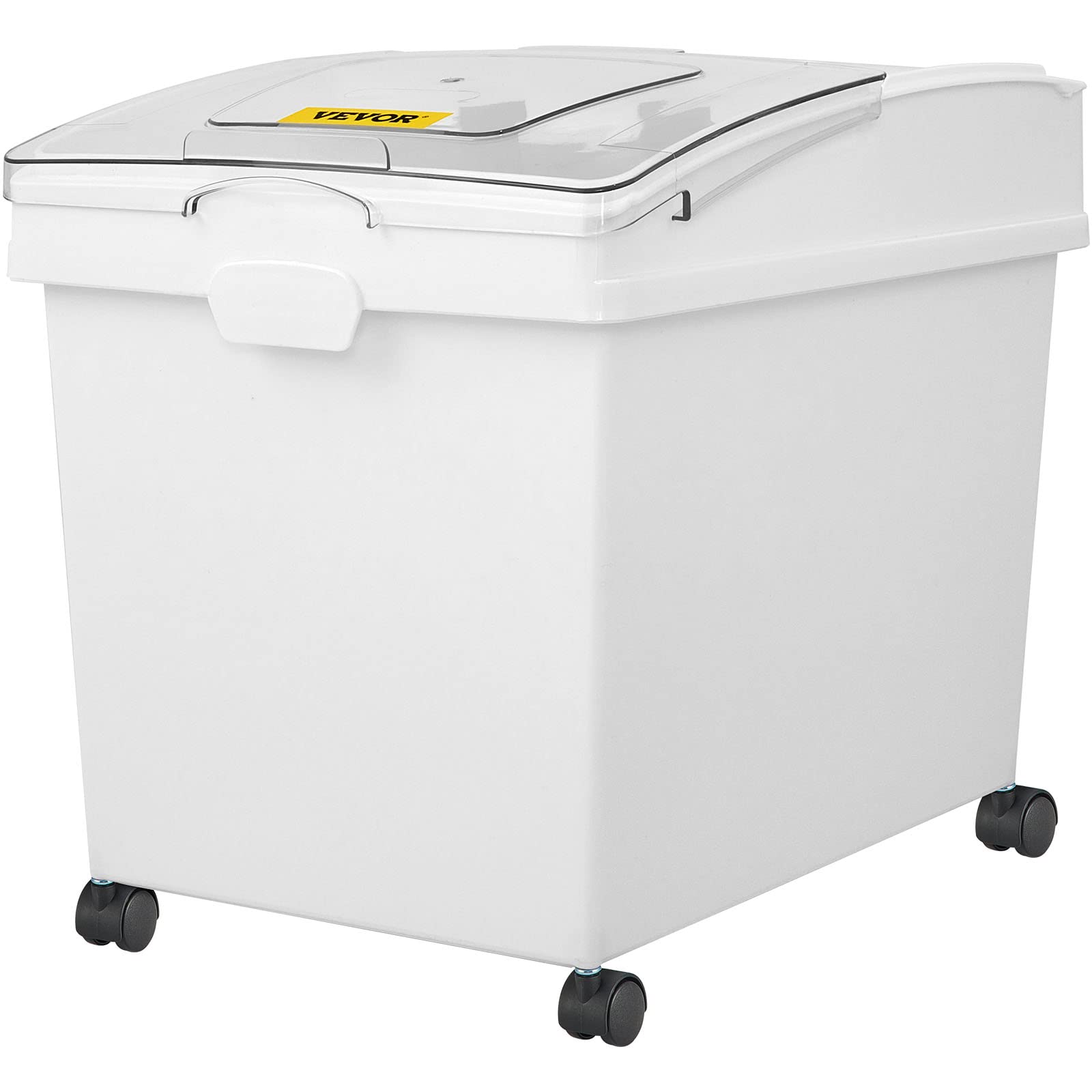 VEVOR 10.5 Gallon Commercial Ingredient Storage Bin Set - 3-Piece White PP Plastic Flour Bins with Wheels, Scoop & Sliding Lid - Ideal for Bakery, Restaurant, and Bulk Food Storage Organization