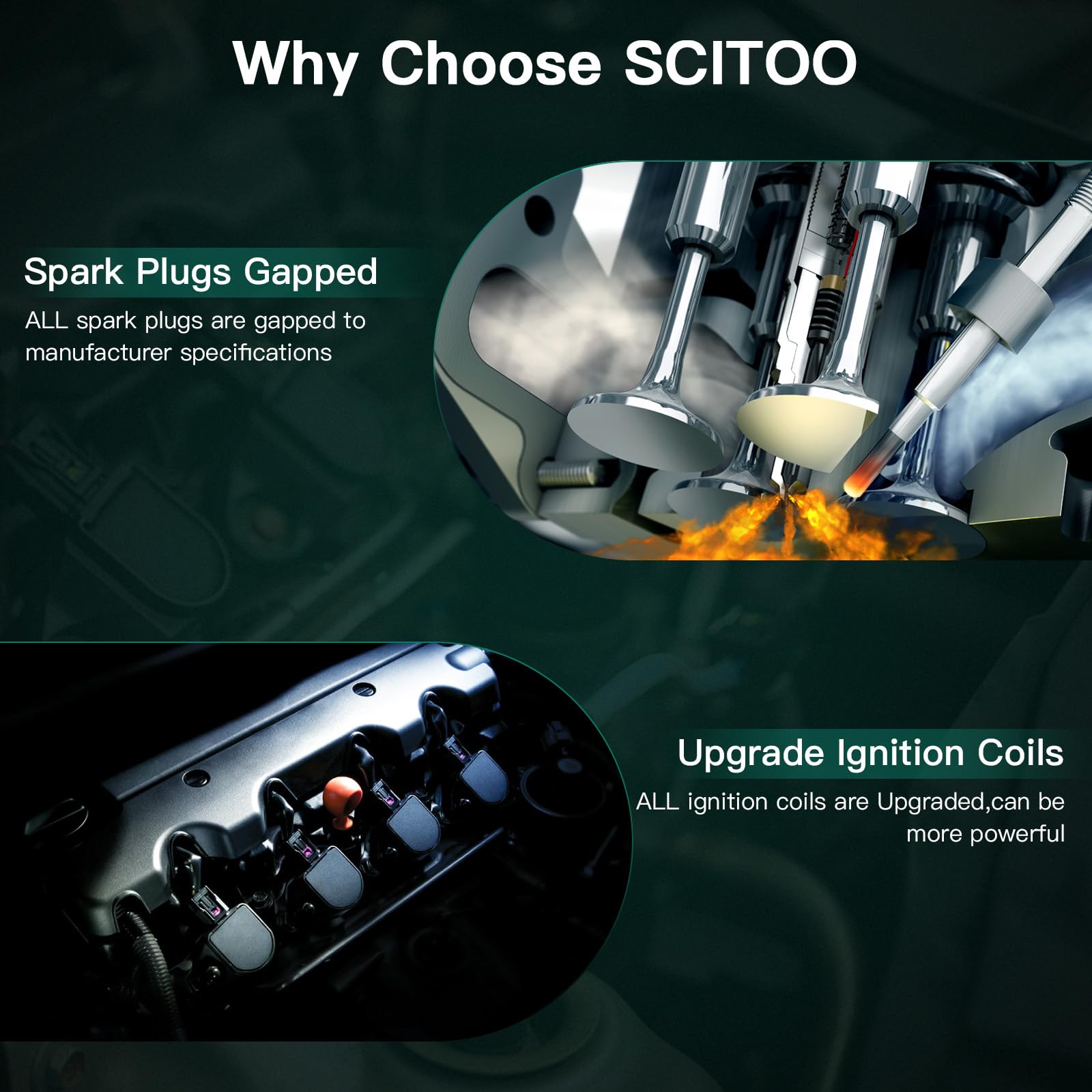 SCITOO 8-Pack Ignition Coil Set Compatible with Mercedes-Benz Chrysler Crossfire L6 V6 V8 Engines - OE UF359 C1444 C1361 Replacement - Perfect for Engine Performance & Smooth Driving