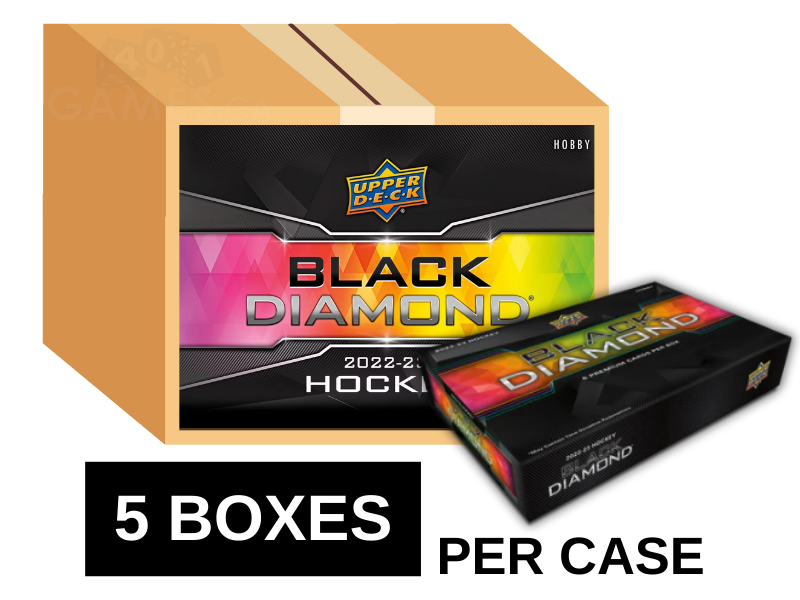 2022-23 Upper Deck Black Diamond Hockey Hobby Box - 5 Box Inner Case | Collectible Trading Cards for NHL Fans & Sports Memorabilia Enthusiasts