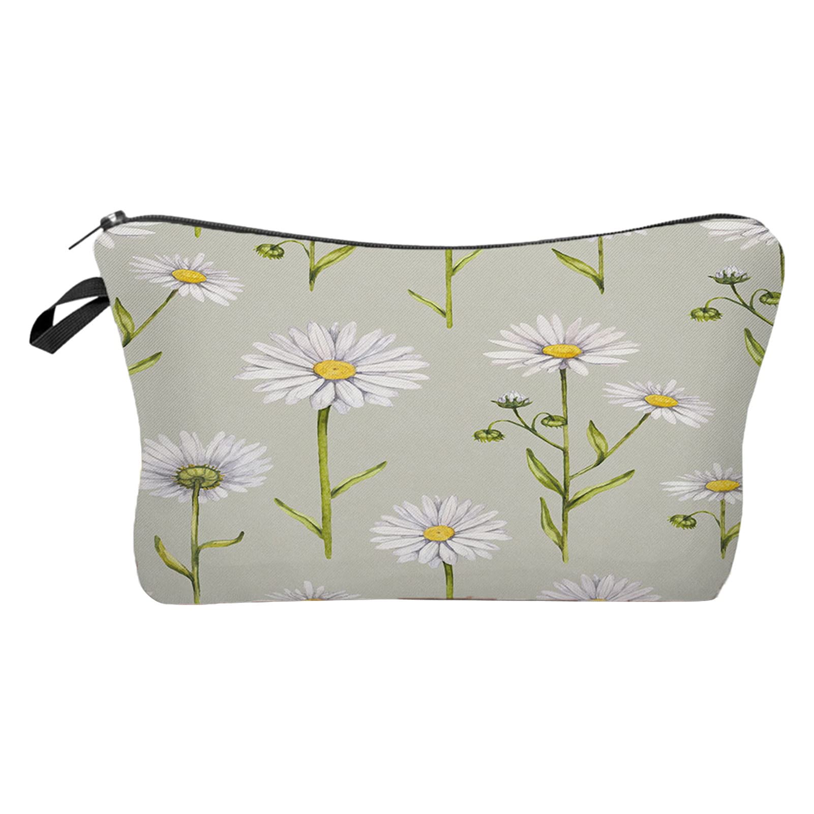 Angel3292 Large Capacity Flower Print Makeup Bag - Lightweight Sweet Cosmetic Organizer with Zipper for Daily Use, Travel & Shopping