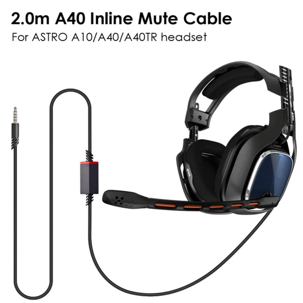 Replacement Volume Control Cable for Astro A10 A40 A40TR Headsets - Inline Mute Cable for Xbox One PS4 PS5 Gaming Headsets & Controllers - 6.5m Audio Extension Cable - Perfect for Gaming, Streaming & Home Theater Setups