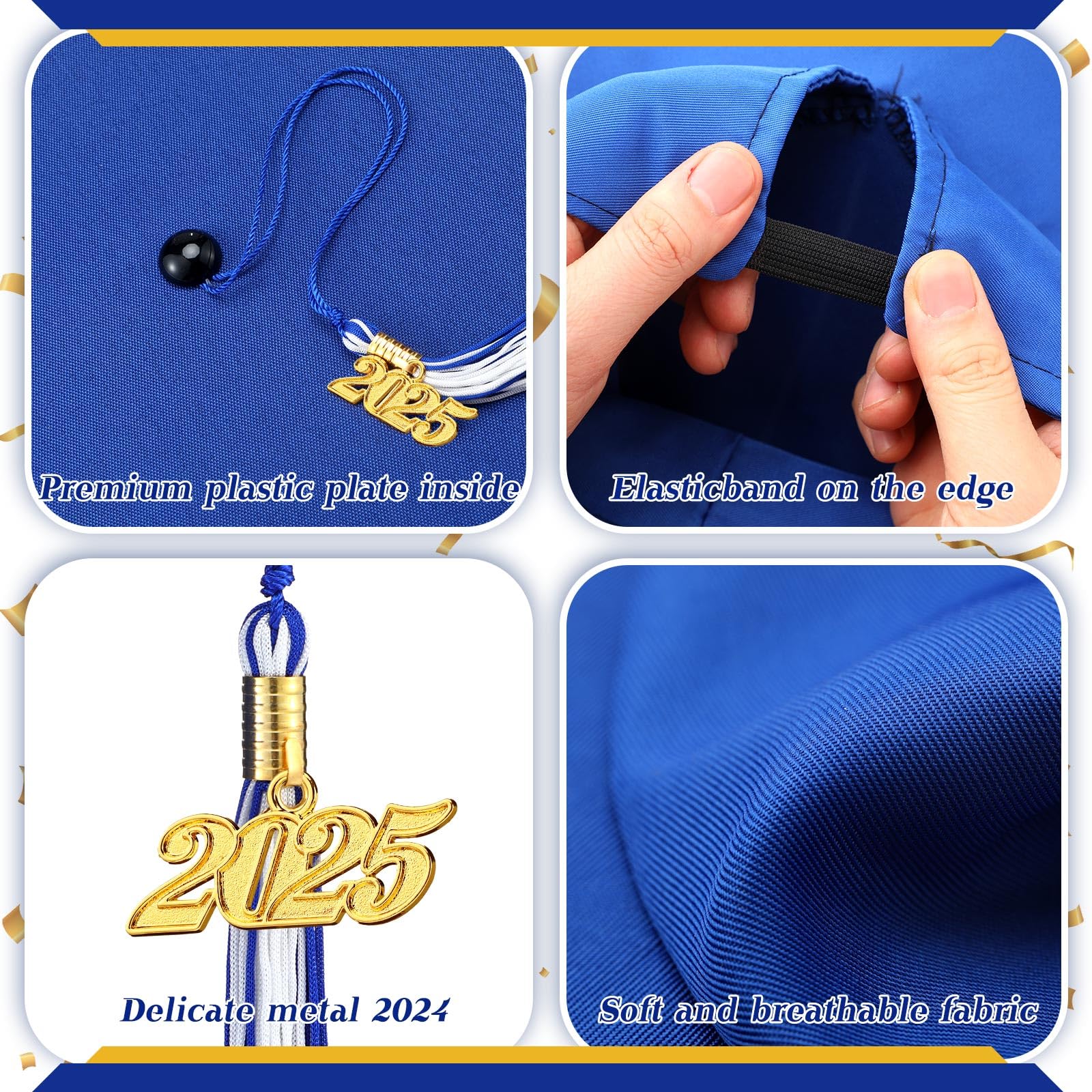 2025 Preschool Graduation Caps - Bulk Child Size Grad Hats with Metal Tassel for Kindergarten Ceremony