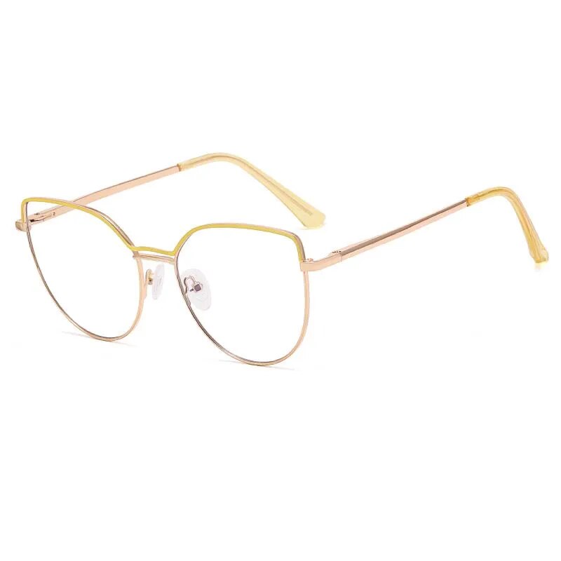 CCspace Women's Full Rim Square Cat Eye Stainless Steel Double Bridge Eyeglasses Frame 53261 - Trendy Retro Glasses for Women, Perfect for Office, Reading & Fashion Accessories