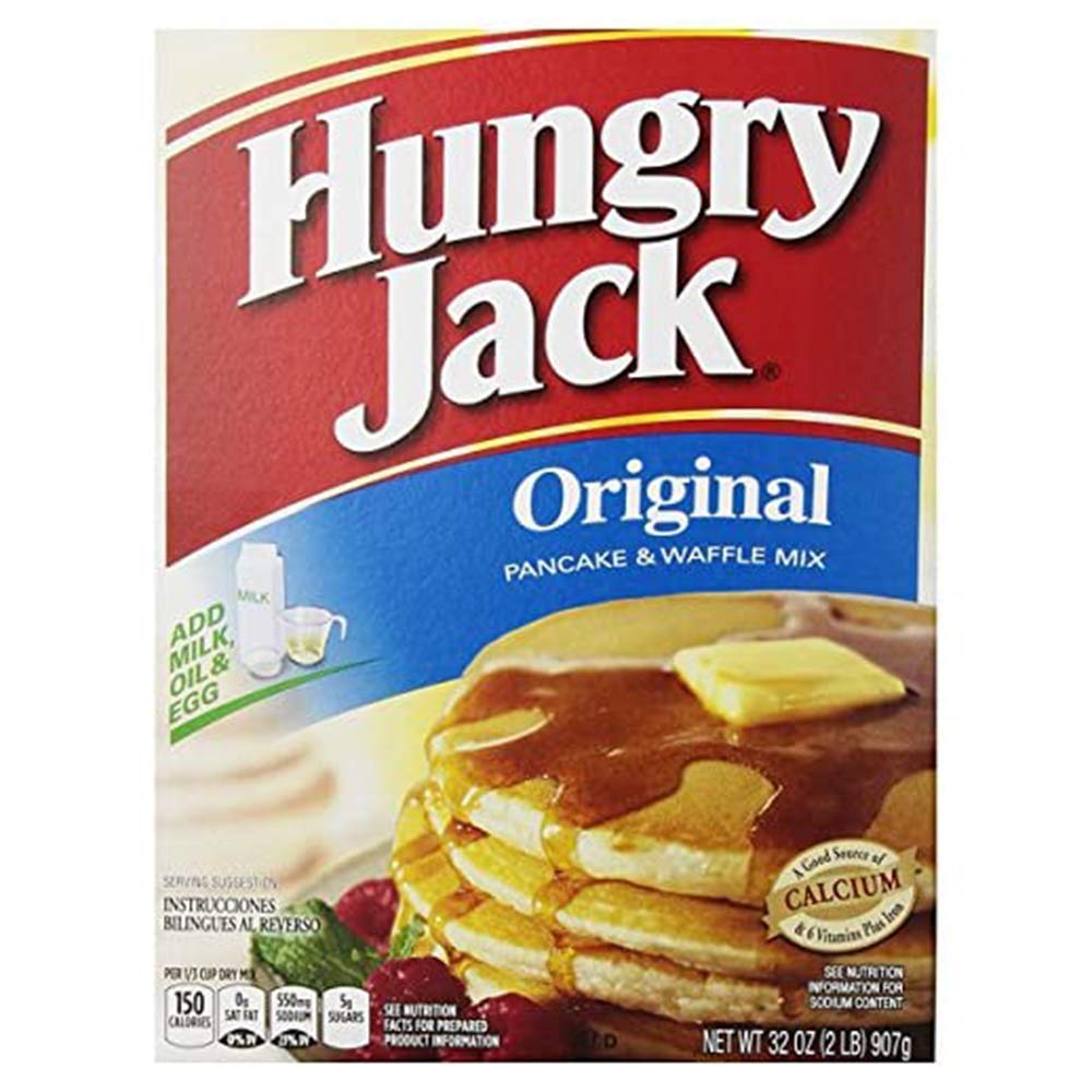 Hungry Jack Original Pancake & Waffle Mix 32 oz - Easy Breakfast Solution for Family & Kids - Perfect for Weekend Brunches & Quick Morning Meals