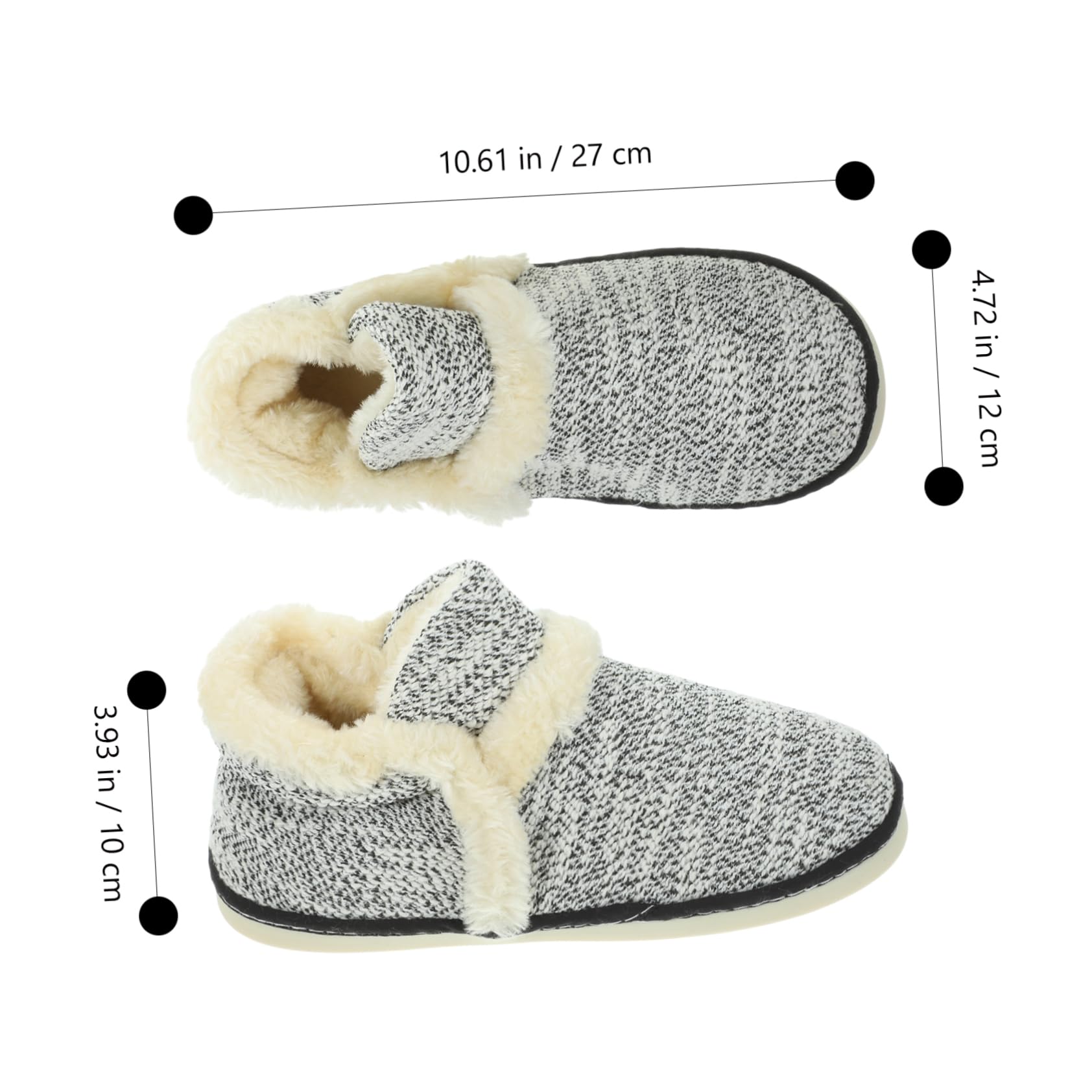 Holibanna Non-Slip Cotton Slippers for Men & Women - Warm Unisex Indoor House Shoes with Wool Lining for Winter | Cozy Home, Bedroom & Floor Comfort
