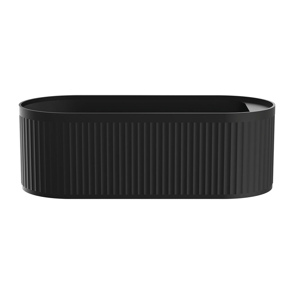 Fienza ST20 1700B Minka Solid Surface Freestanding Bathtub, 1700mm Matte Black - Modern Luxury Bathroom Centerpiece for Spa-Like Relaxation