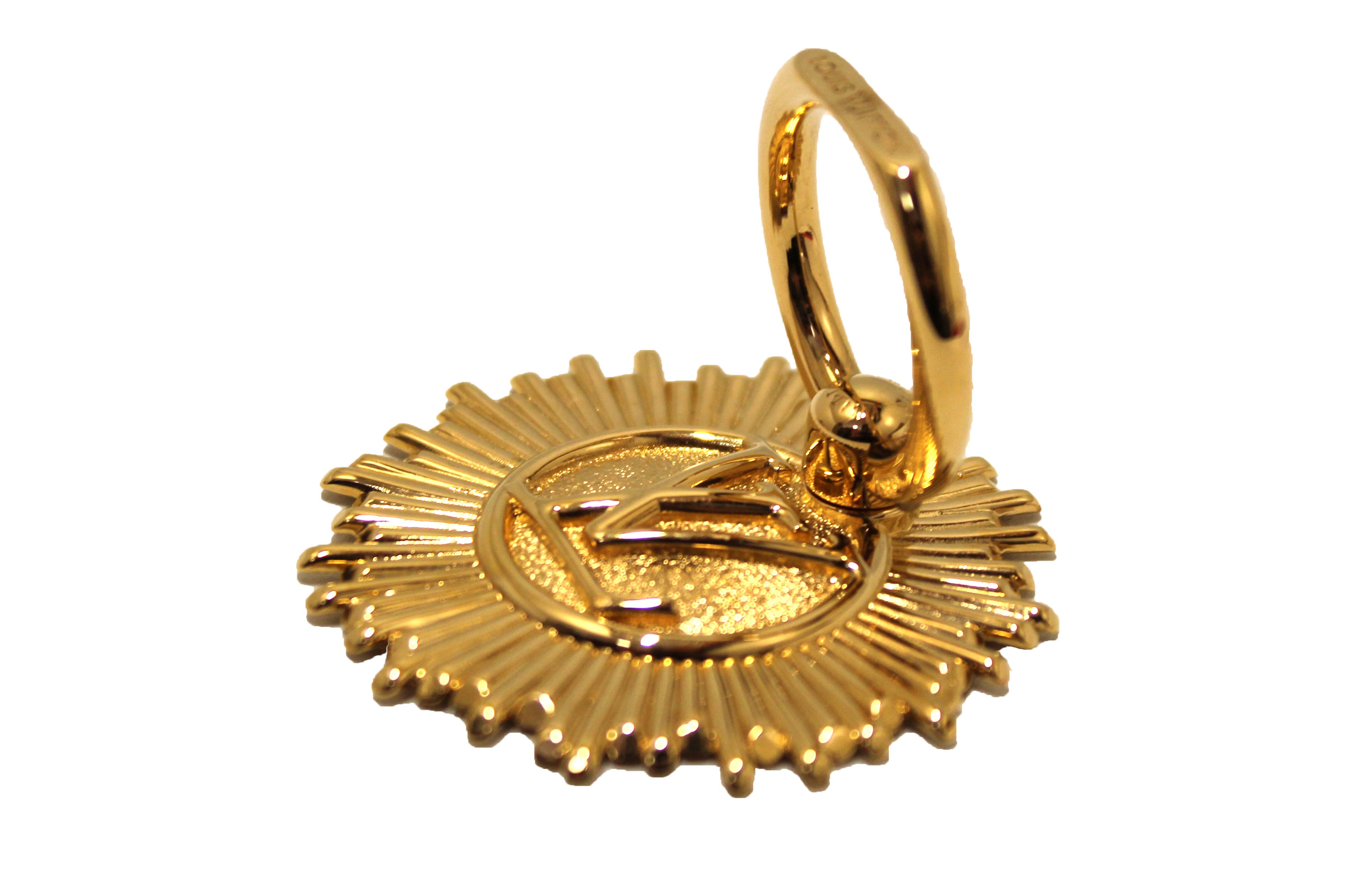Authentic Louis Vuitton Vendome Gold-Tone Phone Ring Holder - Luxury Phone Grip for iPhone & Samsung - Perfect for Hands-Free Selfies, Video Calls & Secure Phone Handling