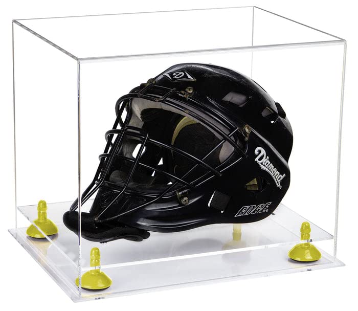 Clear Acrylic Display Case with Yellow Risers - 14.5x11x12 Inch Large Rectangle Box for Collectibles, Jewelry & Retail Displays | Perfect for Store Showcases, Home Decor & Gift Packaging