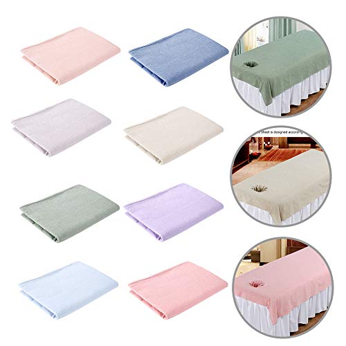 Premium Salon Bed Sheet - 6 Color Soft Cotton Massage & SPA Couch Cover with Face Breath Hole | Green | Ideal for Beauty Salons, Spas & Home Massage Treatments