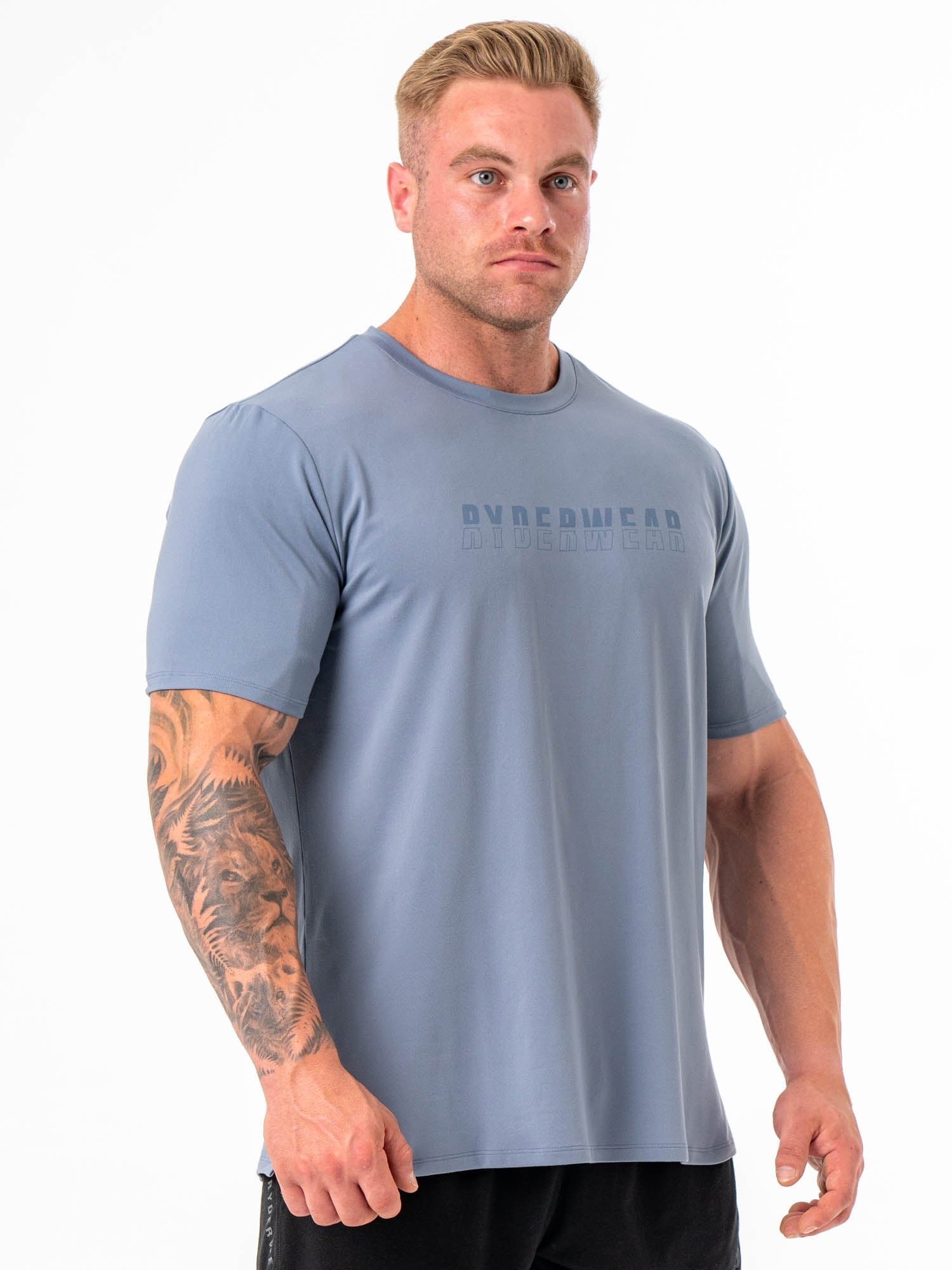 Premium Soft Tech Regular Fit T-Shirt for Men - Denim Blue | Comfortable Cotton Tee for Casual Wear, Gym & Everyday Outfits