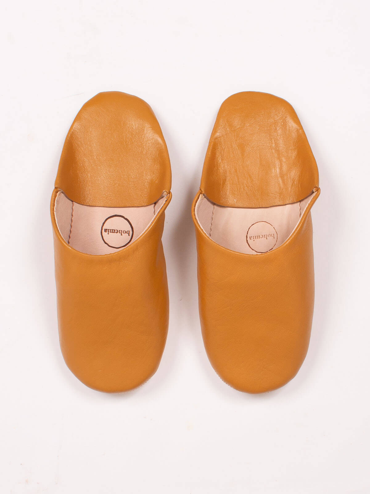 Authentic Moroccan Men's Babouche Slippers - Soft Leather Comfort Shoes in Ochre Color | Perfect for Home, Lounge & Cultural Fashion