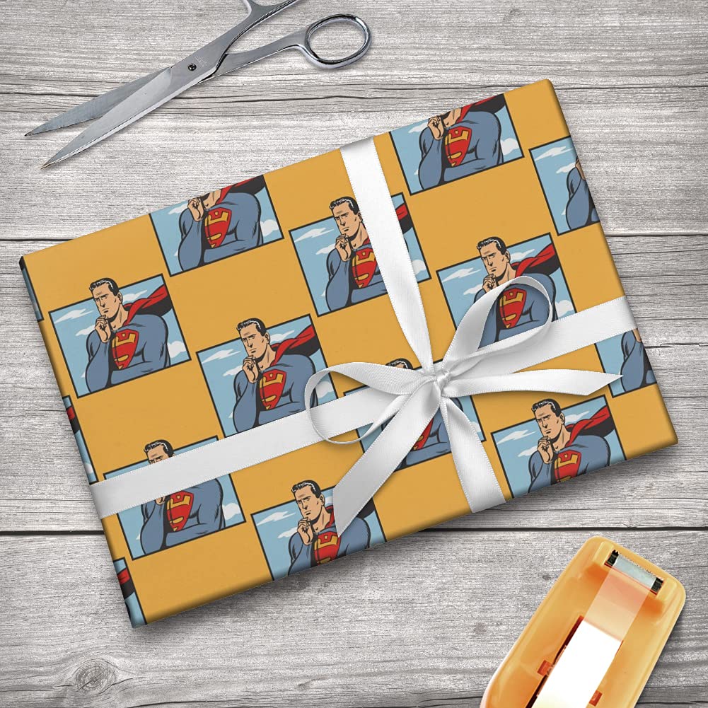 Superman Gift Wrap Paper Roll - Premium Superhero Wrapping Paper for Birthdays, Parties & Holidays - Ideal for Gifts, Crafts & DIY Projects