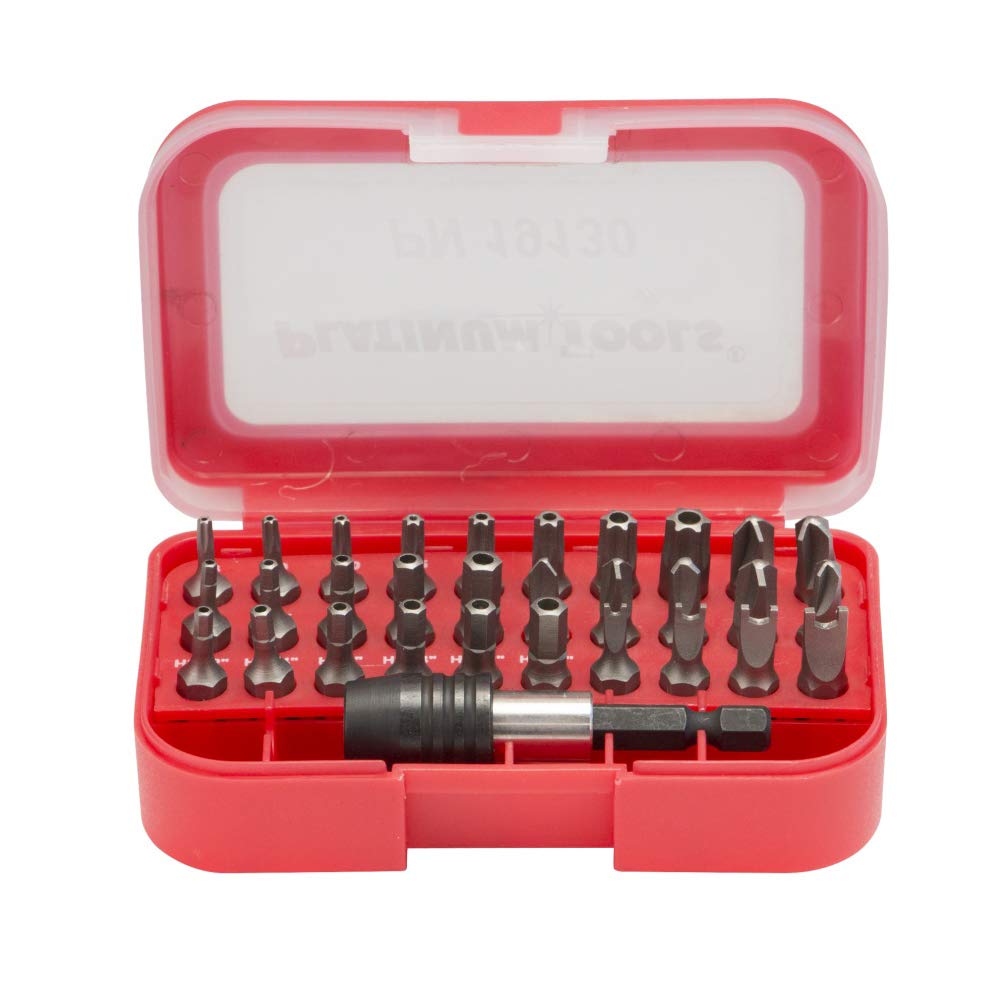Platinum Tools 19130C 30-Piece Security Bit Set - High-Quality Screwdriver Bits for Electronics, Appliances & DIY Projects | Perfect for Repairing Phones, Laptops & Furniture