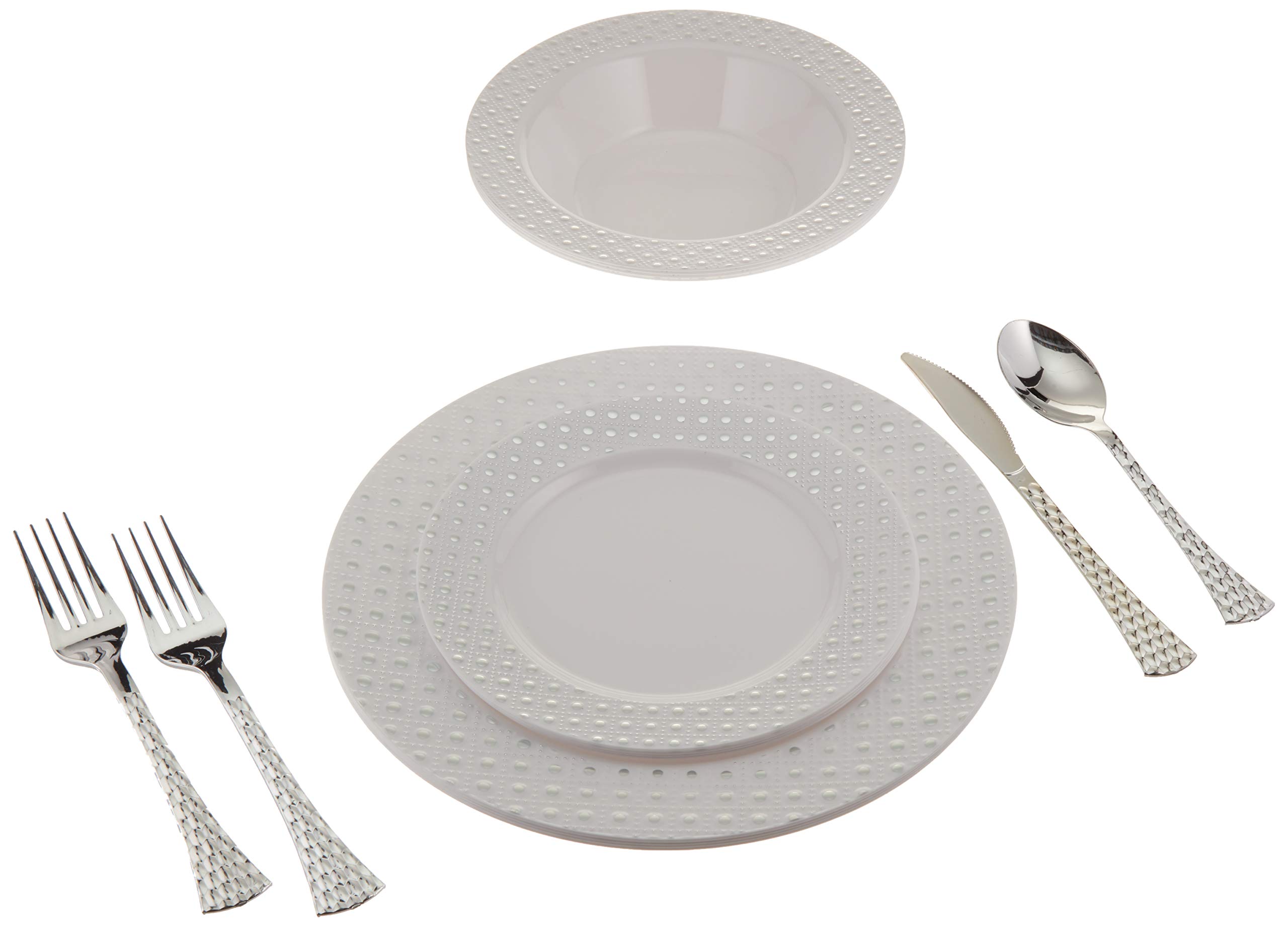 28-Piece Dinnerware Set for 4 - Includes 4 Large Plates, 4 Salad Plates, 4 Soup Bowls & 16-Piece Flatware Set (8 Forks, 4 Spoons, 4 Knives) - Elegant Tableware for Family Dinners, Parties & Entertaining Guests