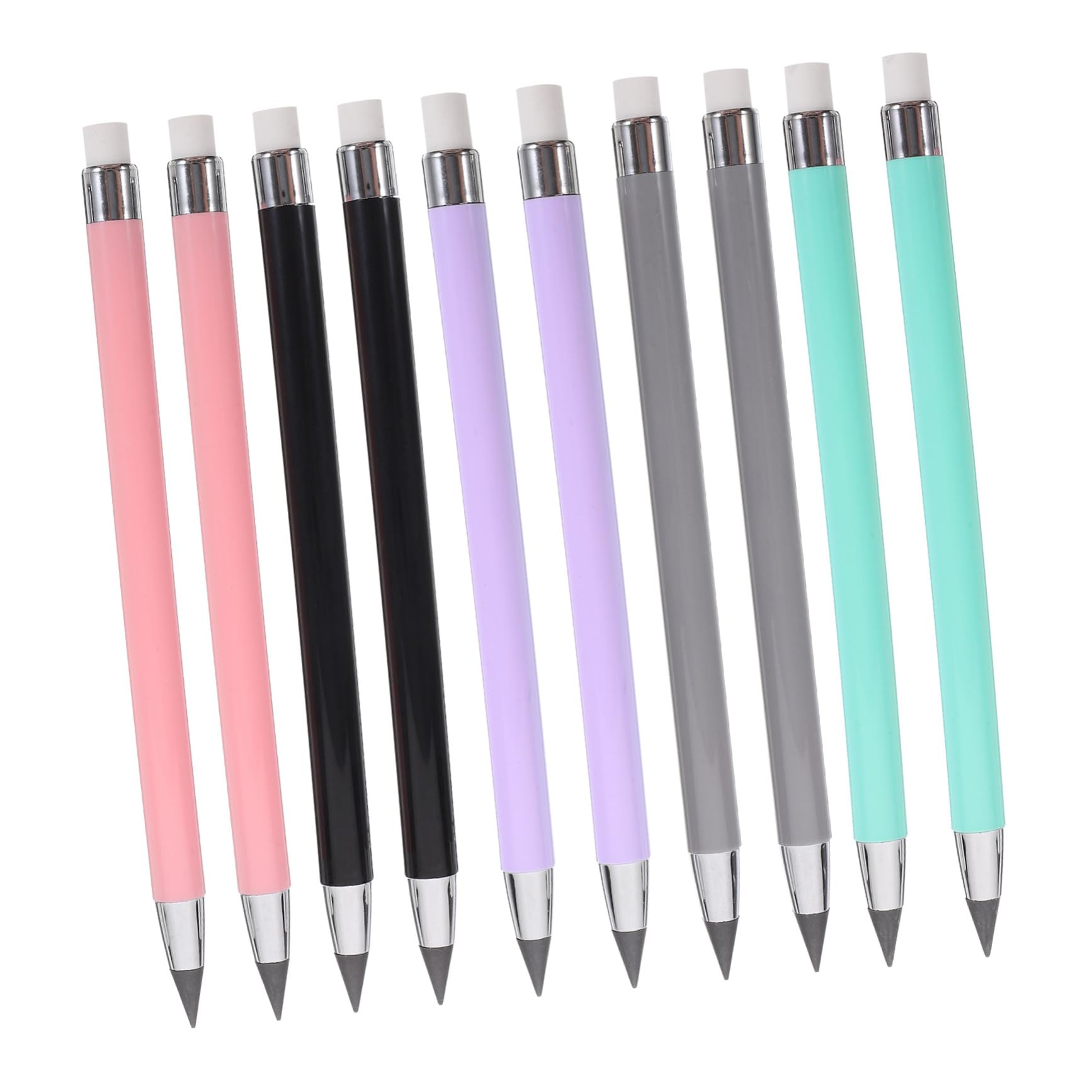 NUOBESTY 50 Pack Inkless Macaron Pencils - No Ink Sketch Drawing Pencils, Reusable Eternal Metal Pens for Artists, Students & Office Use - Perfect for Sketching, Note Taking & Creative Writing