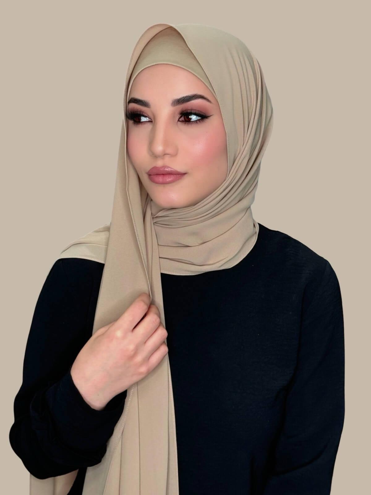 Elegant Chiffon Hijab Set - Desert Color Matching Scarf & Underscarf - Perfect for Daily Wear, Prayer, and Special Occasions