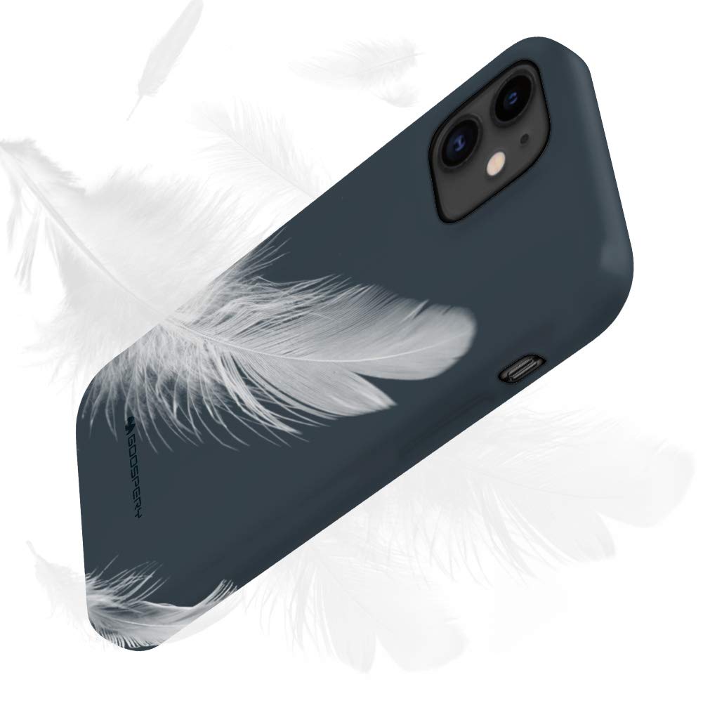 GOOSPERY Soft Silky Slim Jelly Case for iPhone 12 Pro & iPhone 12 (6.1 Inch) - Midnight Blue Protective Bumper Cover | Perfect for Everyday Use, Office & Travel Protection