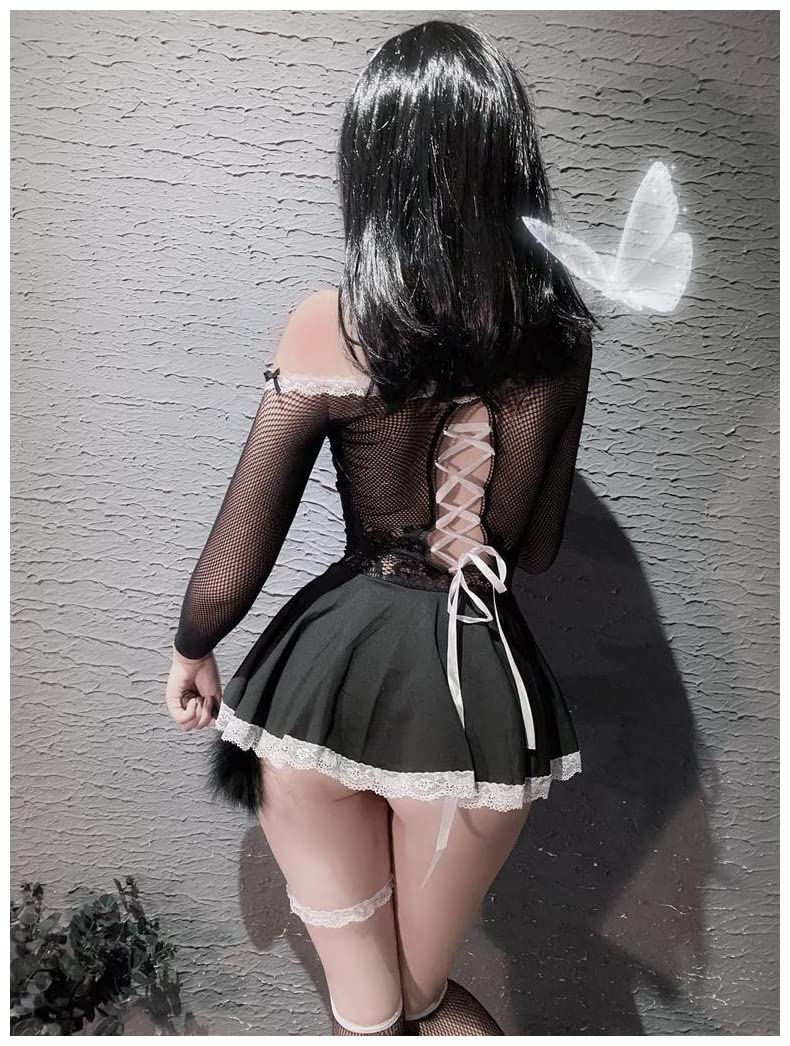 Sexy Maid Costume Set for Women - Lingerie Bras & Panties - Halloween Cosplay Outfit, Roleplay Costume for Adults - Perfect for Bachelorette Parties, Valentine's Day & Bedroom Fun