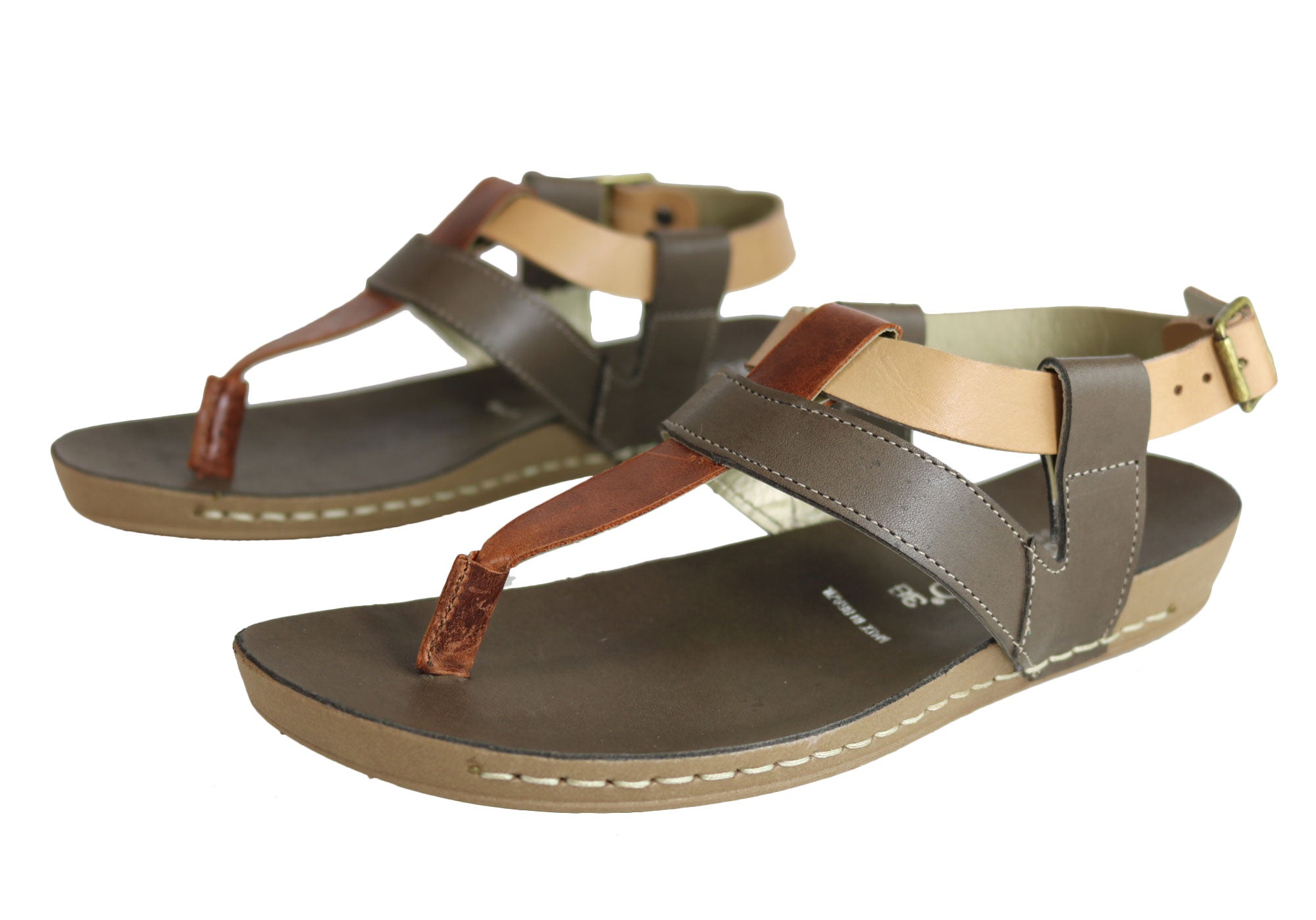 Andacco Yory Women's Comfortable Flat Leather Sandals - Brazilian Made Casual Shoes for Walking, Travel & Summer Outfits