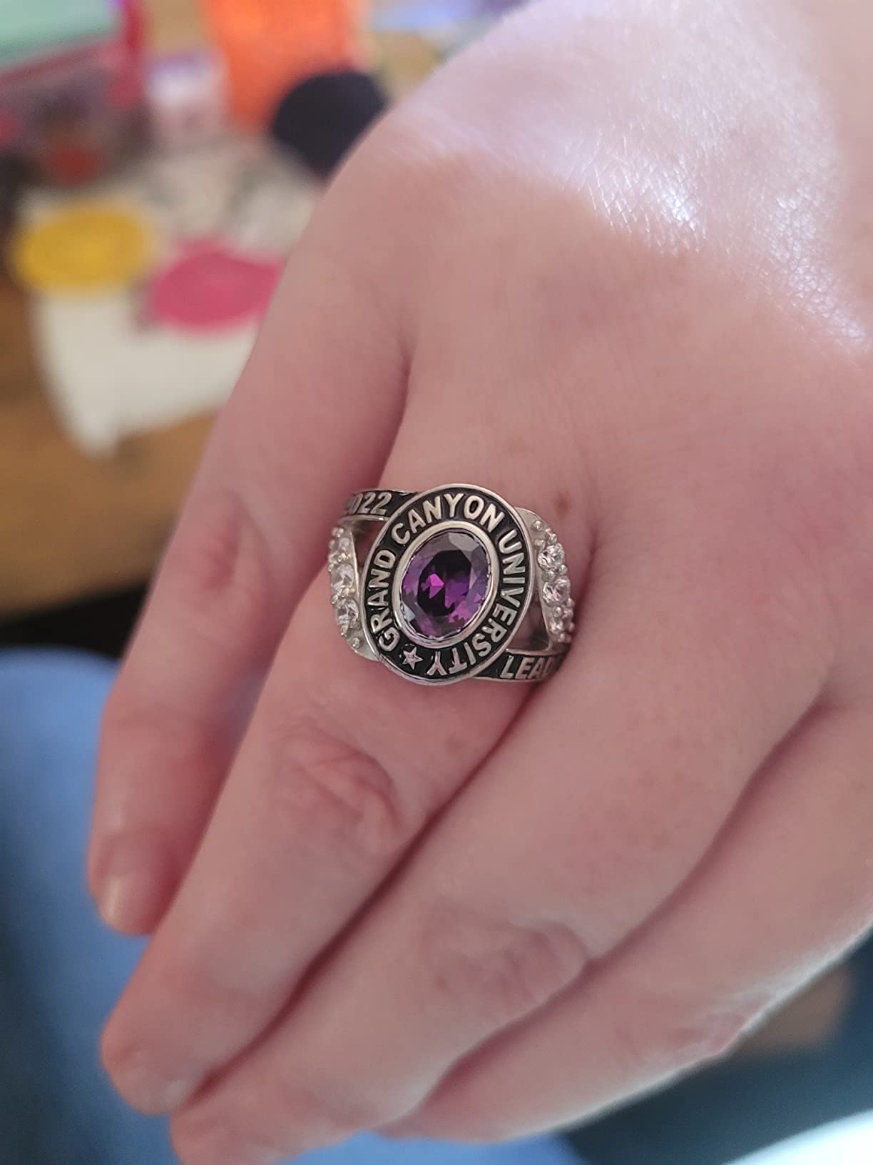 925 Sterling Silver Custom School Class Ring for Women - Personalized Graduation Jewelry Gift for Her, Perfect for High School & College Alumni