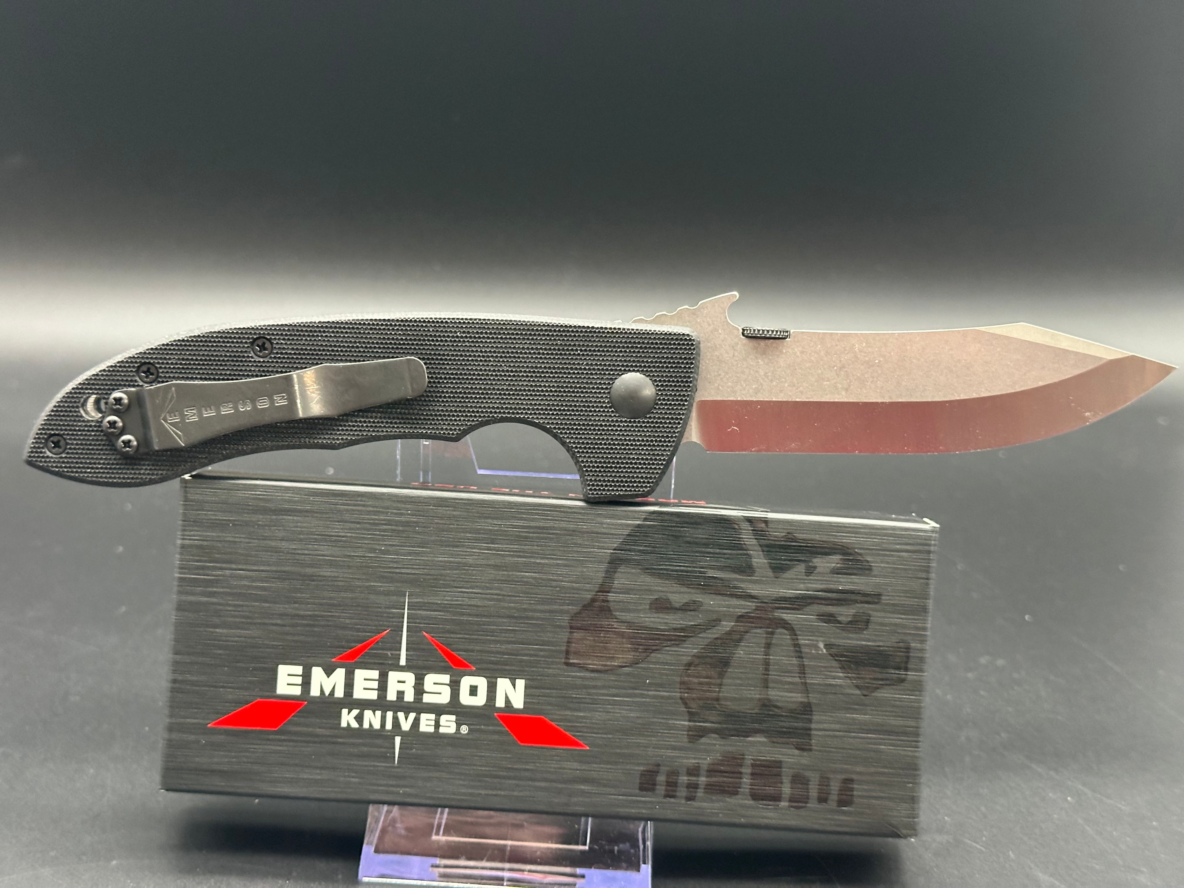 Emerson CQC-8 Folding Knife - Stonewash Finish Tactical EDC Pocket Knife for Outdoor Camping, Survival & Everyday Carry