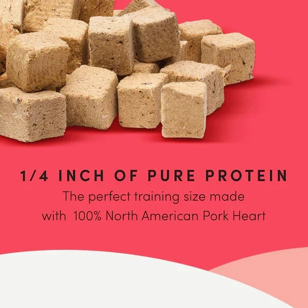 Crump's Naturals Freeze-Dried Pork Hearts Mini Dog Treats - High-Protein, Grain-Free, All-Natural Training Rewards for Small Dogs - Perfect for Obedience Training & Positive Reinforcement