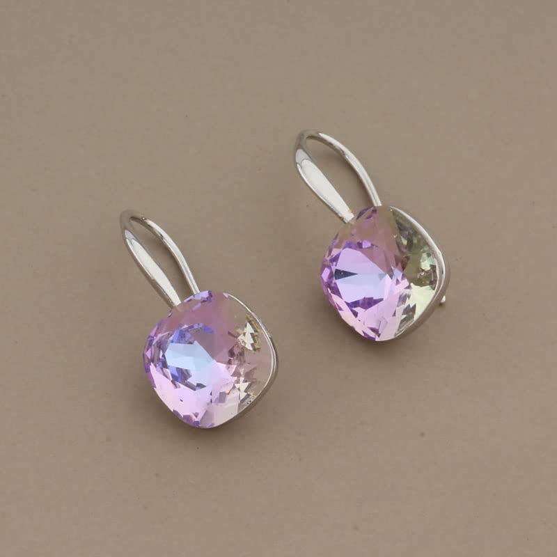 Gothic Star Drop Earrings for Women - 585 Rose Gold Square Blue Dangle Earrings | Wedding, Party & Everyday Jewelry | Cute Fashion Accessories 2021 - Mimir Eco (White Gold Color 4) | Perfect for Date Nights, Bridal Showers & Special Occasions