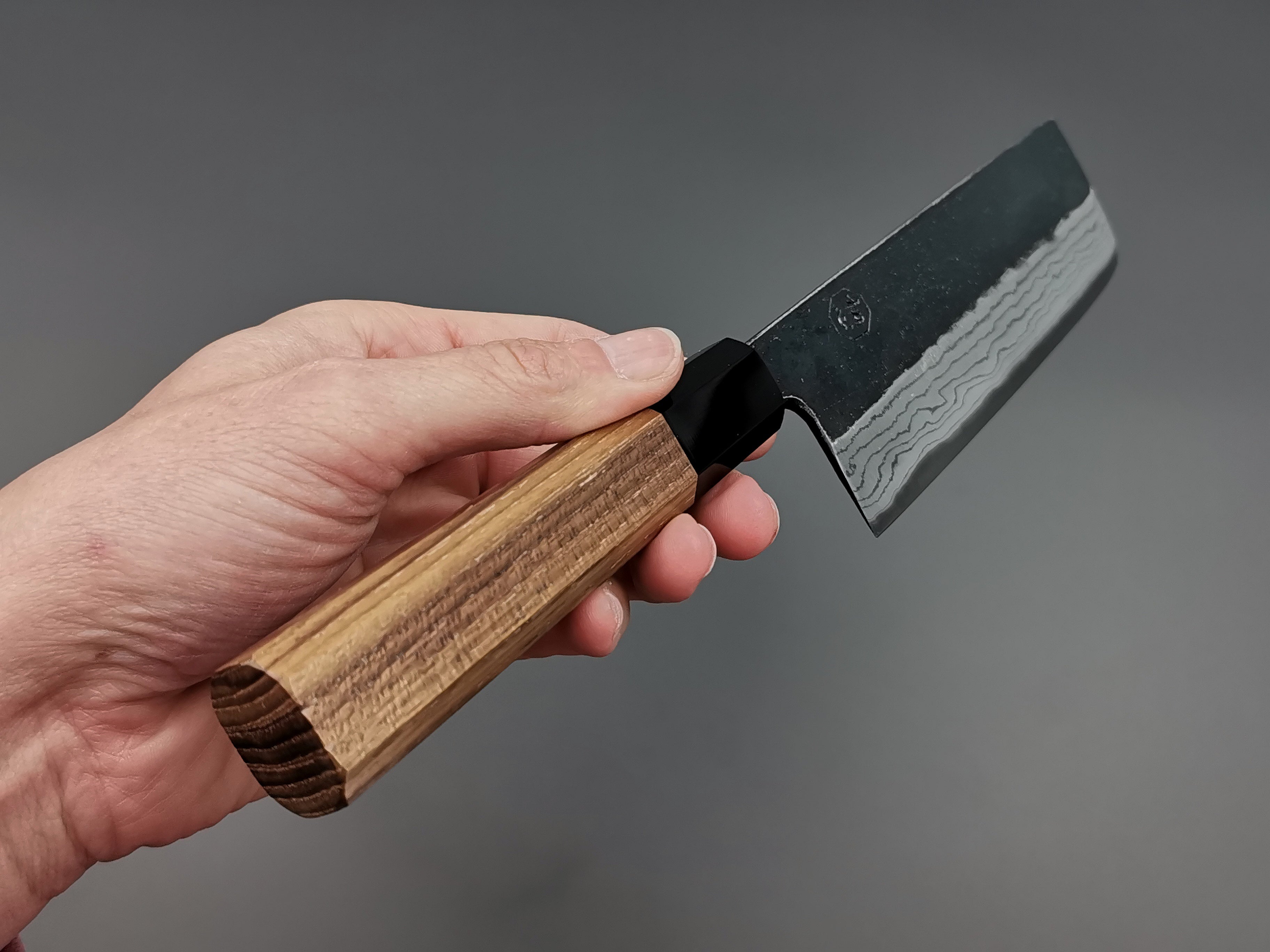 Hatsukokoro Kumokage Blue #2 Nakiri Japanese Vegetable Knife - Premium Carbon Steel Blade for Professional Chefs & Home Cooking, Perfect for Slicing Vegetables & Herbs