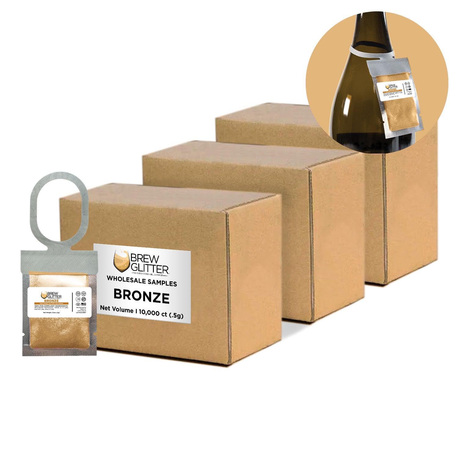 Bronze Brew Glitter® Necker Scarf - Bulk Wholesale for Women & Men | Perfect for Festivals, Parties, and Fashion Accessories