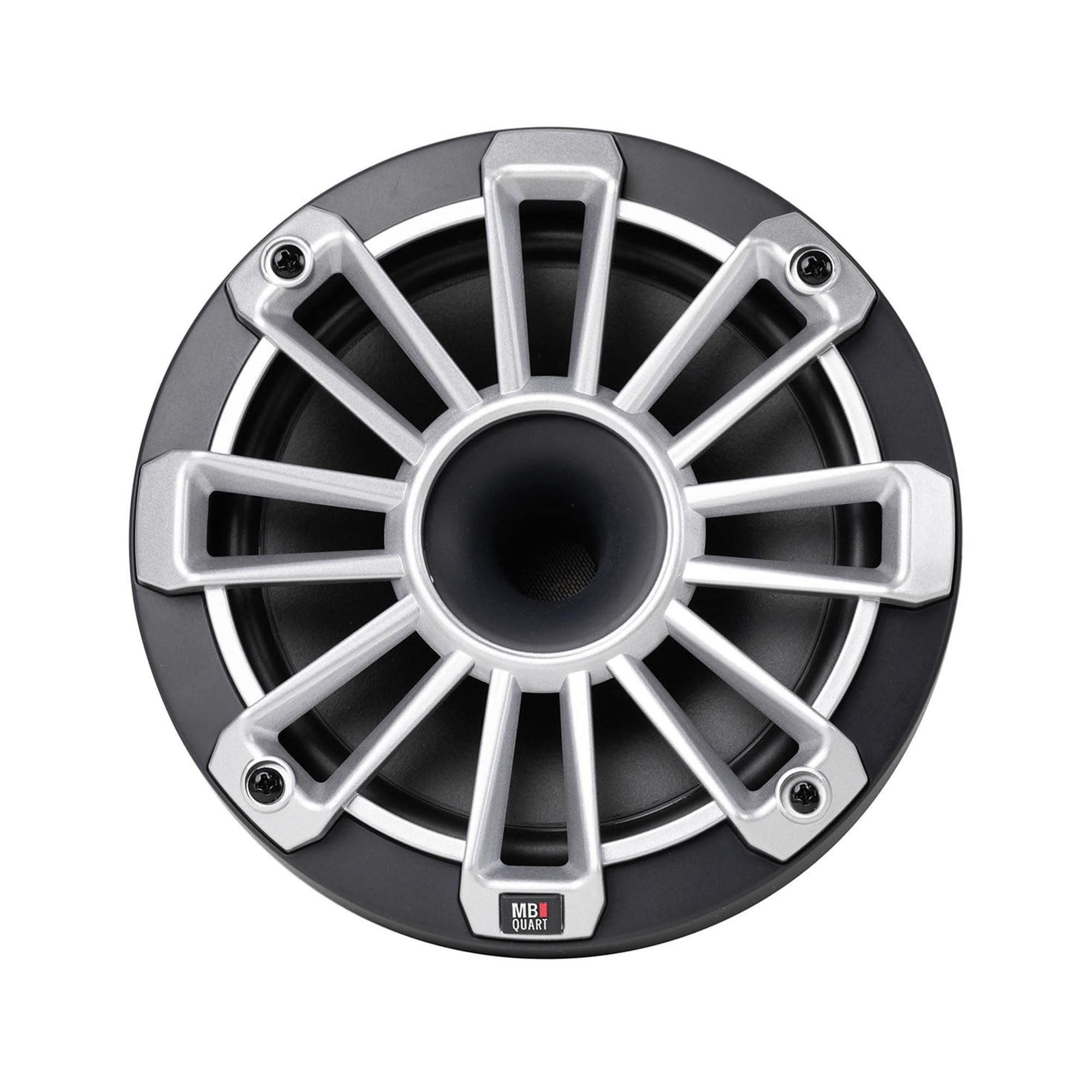 MB Quart NH2-116 Nautic 6.5 Inch Marine Speakers with Compression Horn - Waterproof Boat Audio System (Black/Silver/White Grills Included) - Perfect for Yachts, Speedboats & Outdoor Marine Entertainment