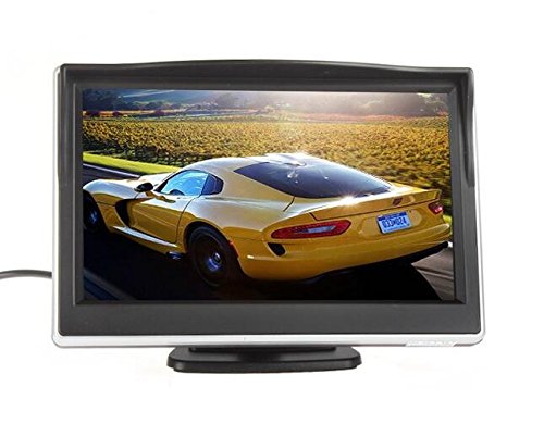 5 Inch Digital Color TFT-LCD Car Monitor with HD 800x480 Resolution - Dual Video Input & Brackets for Rearview Backup Cameras, Car DVD, GPS - Perfect for Parking Assistance & Vehicle Entertainment Systems