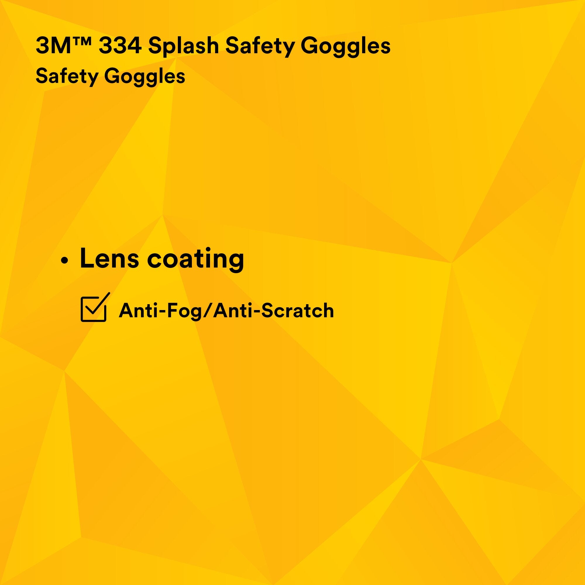 3M 334 Splash Safety Goggles - Anti-Fog, Clear Lens (10-Pack) - Perfect for Lab Work, Construction & Chemical Handling